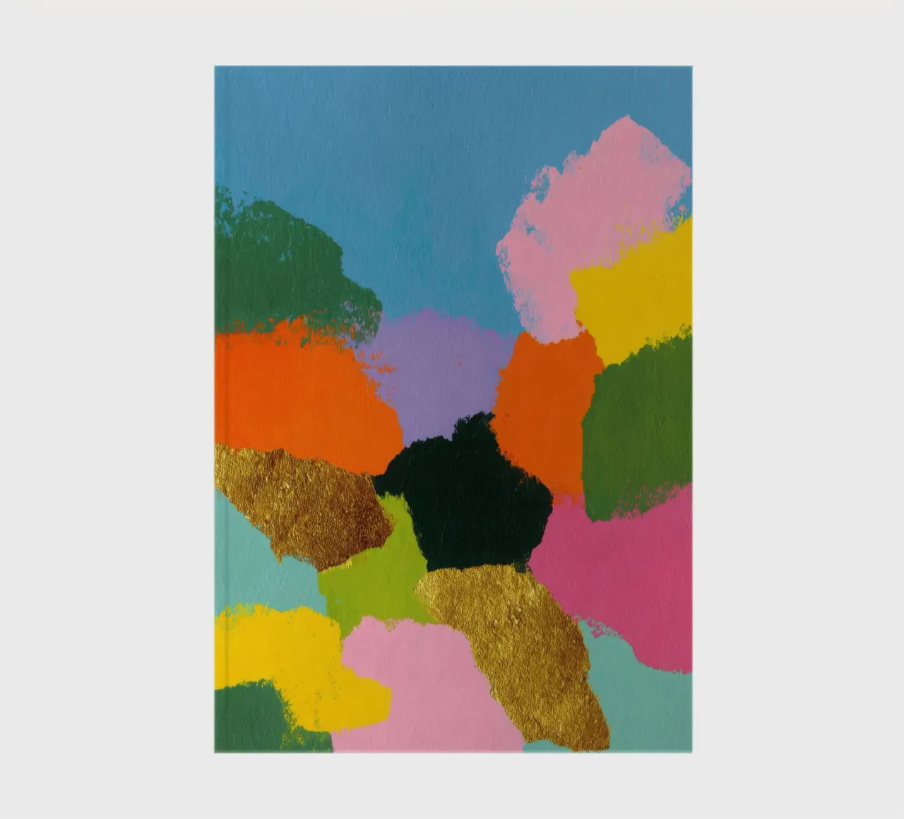 Abstract colour composition with gold accents notebook by Nikis Art Studio