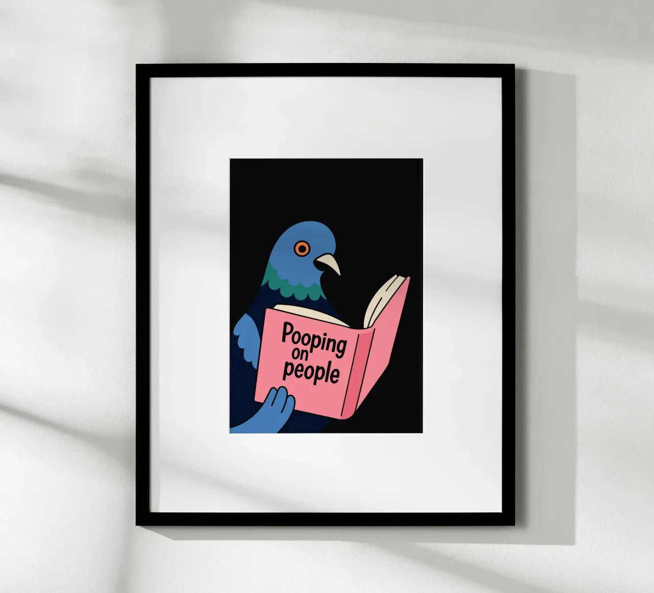 Pigeon Reading "Pooping on People" carta hahnemühle da edsonramosart