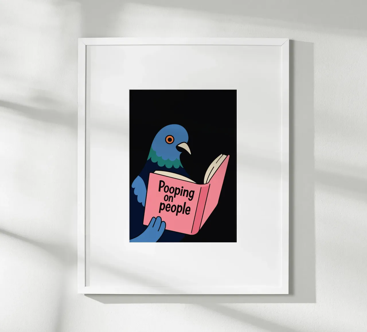 Pigeon Reading "Pooping on People" carta hahnemühle da edsonramosart