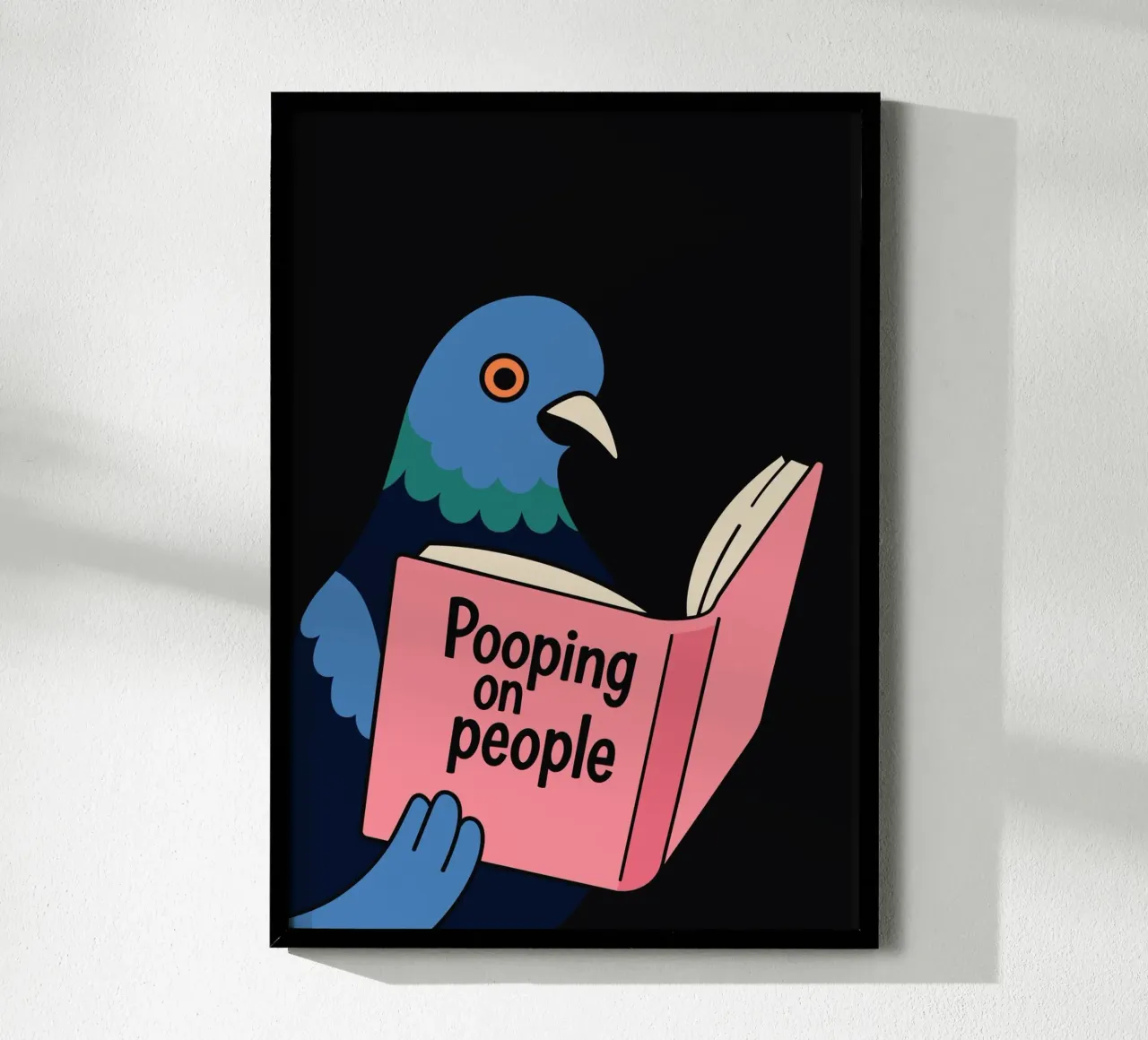 Pigeon Reading "Pooping on People" carta hahnemühle da edsonramosart