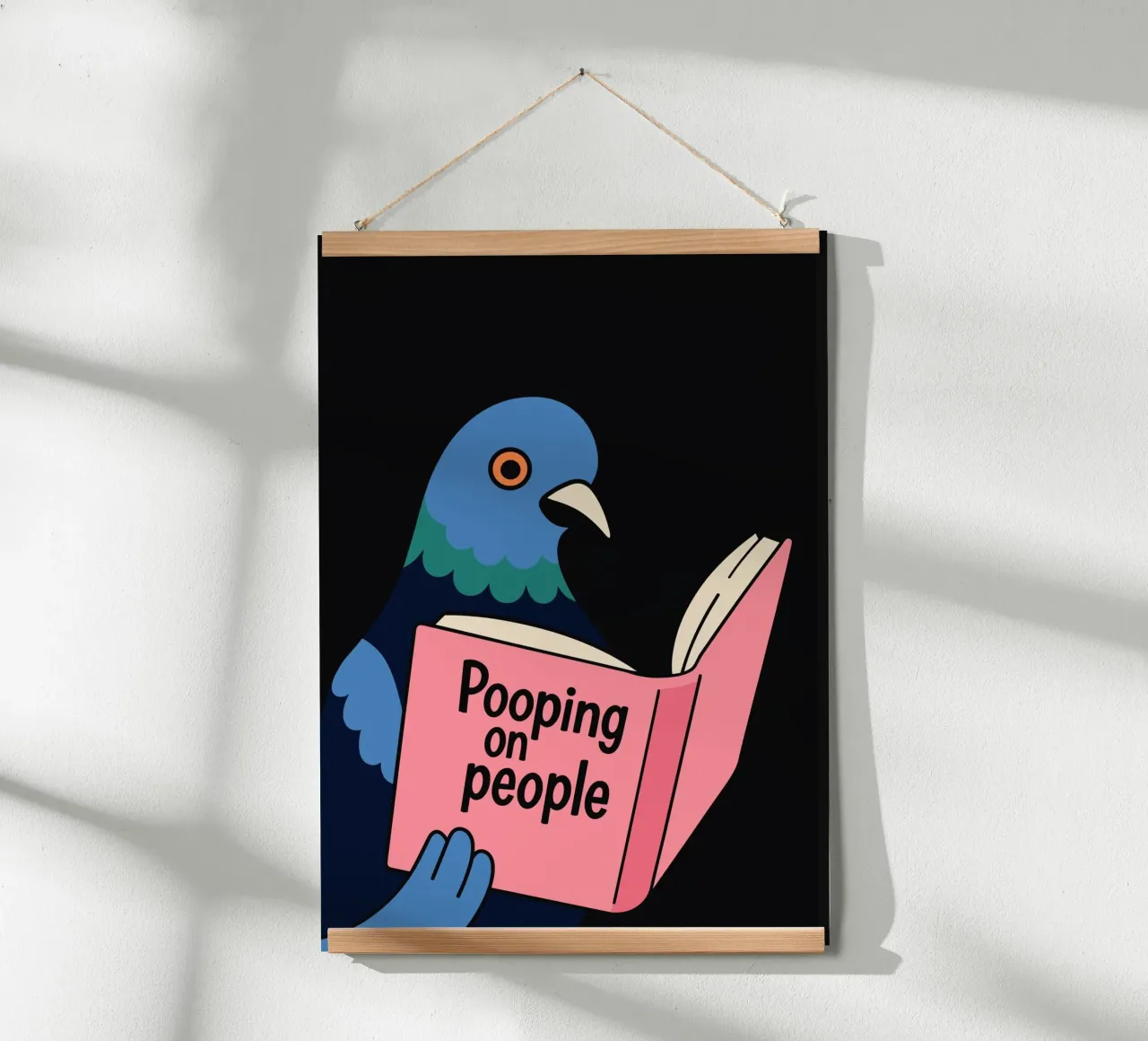 Pigeon Reading "Pooping on People" carta hahnemühle da edsonramosart