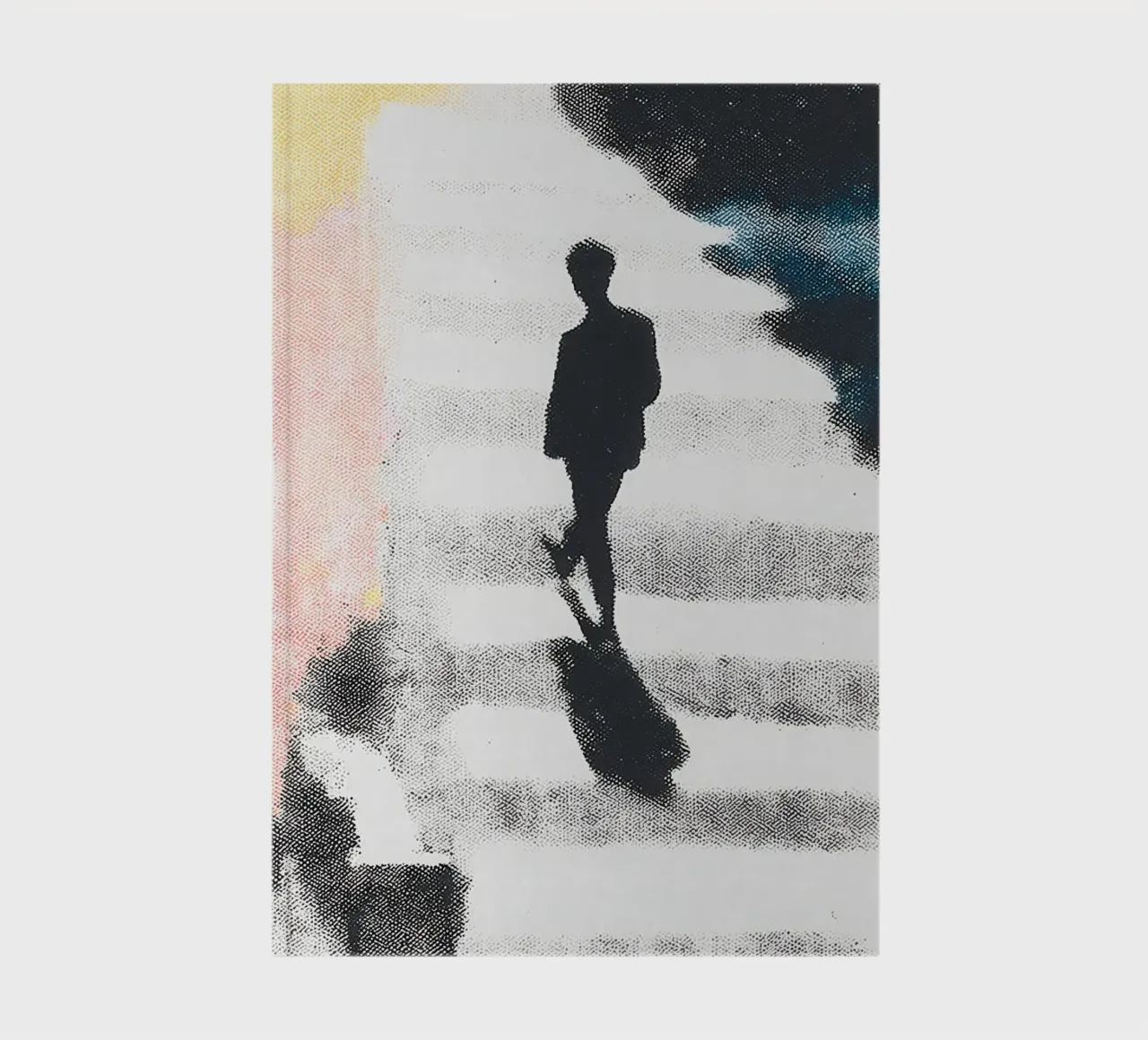 Man on street with shadow notebook by Nikis Art Studio