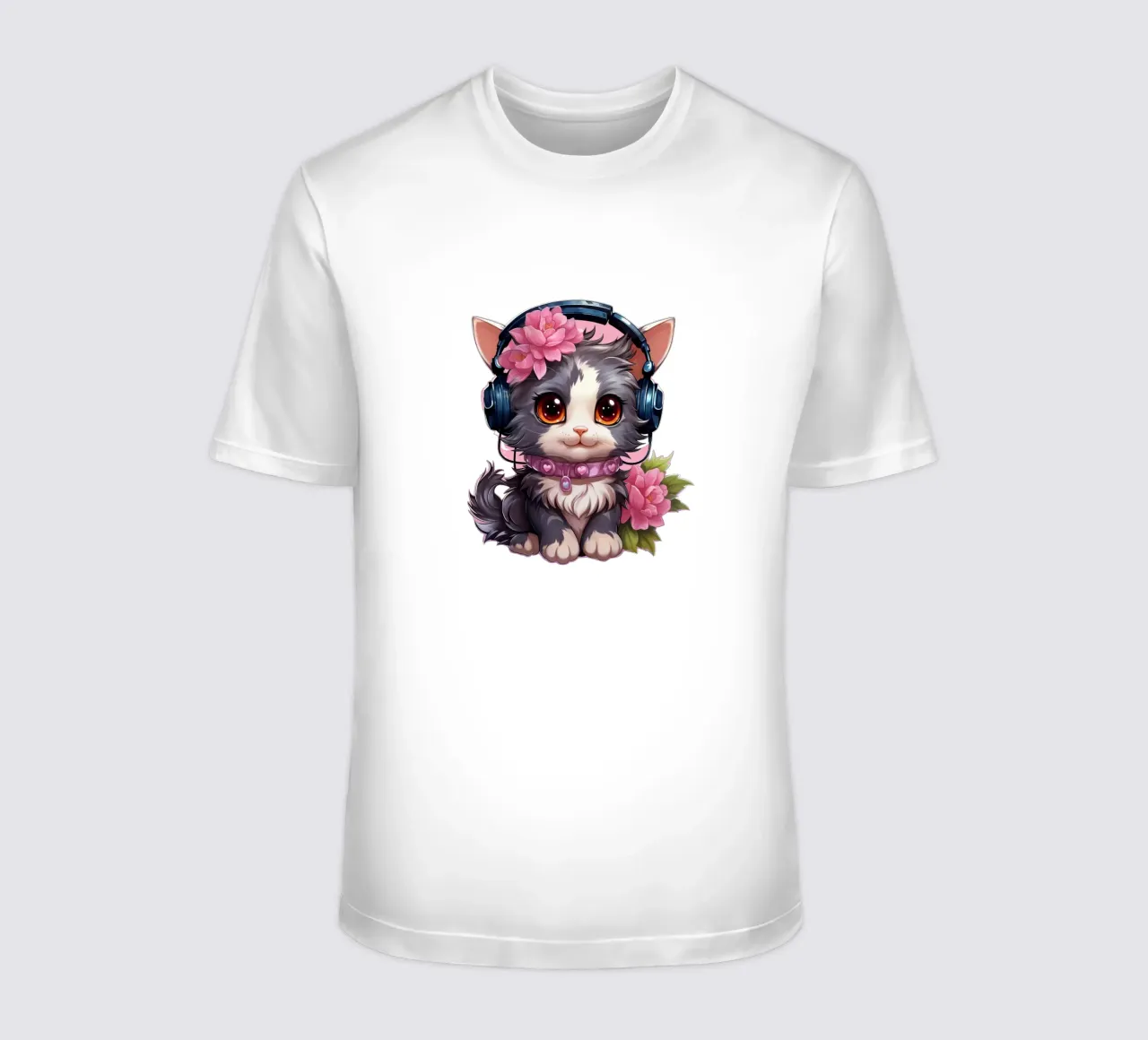 Miao con le cuffie t-shirt da Carinaprint