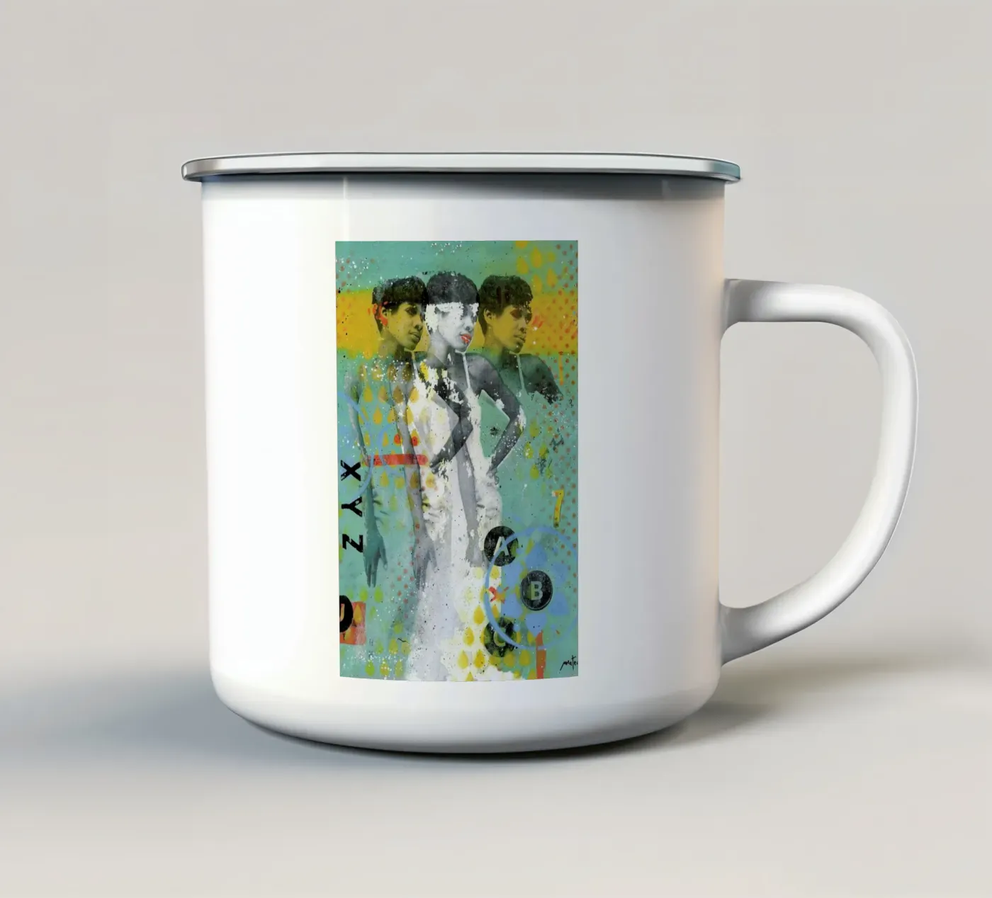 ABC enamel mug by Tameo