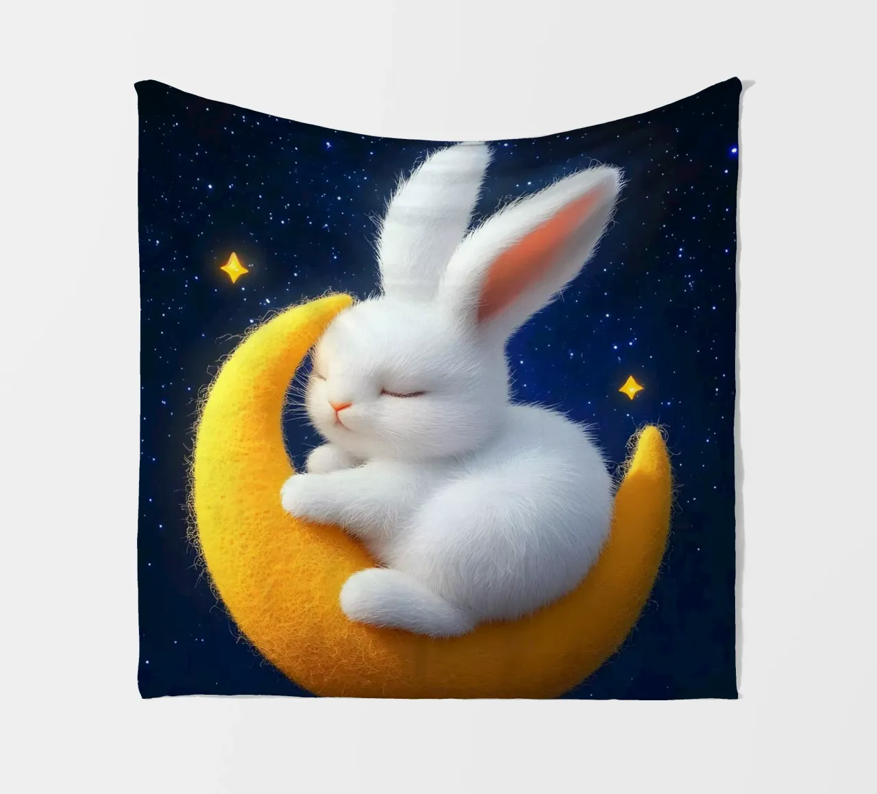 Chiaro di luna e coniglietti coperta in pile da M-Ulrich-Digital Art