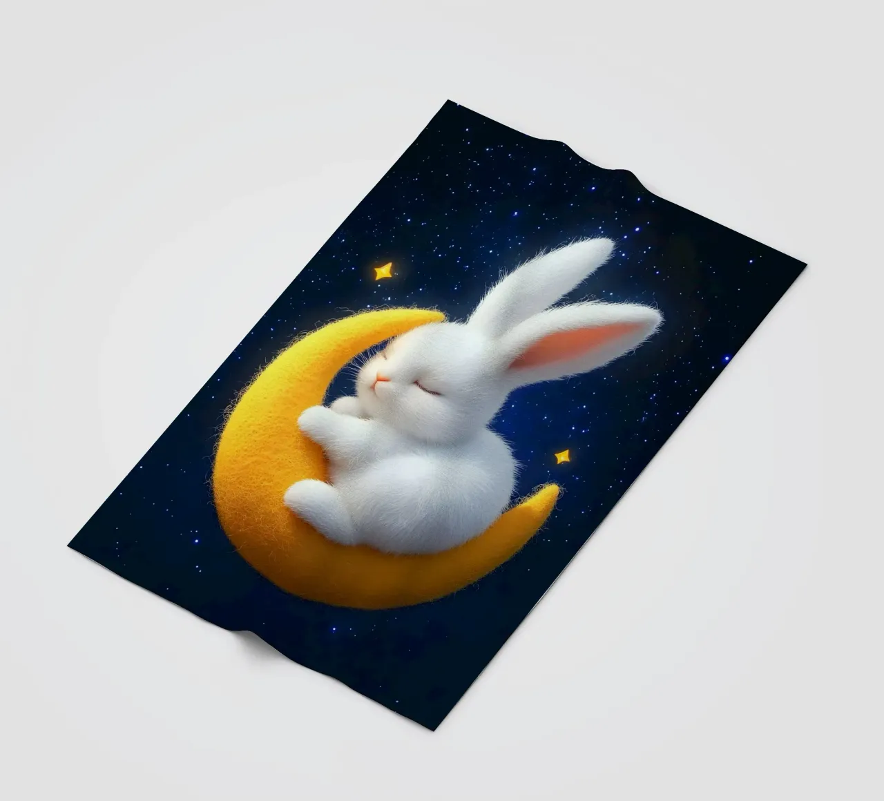 Chiaro di luna e coniglietti coperta in pile da M-Ulrich-Digital Art
