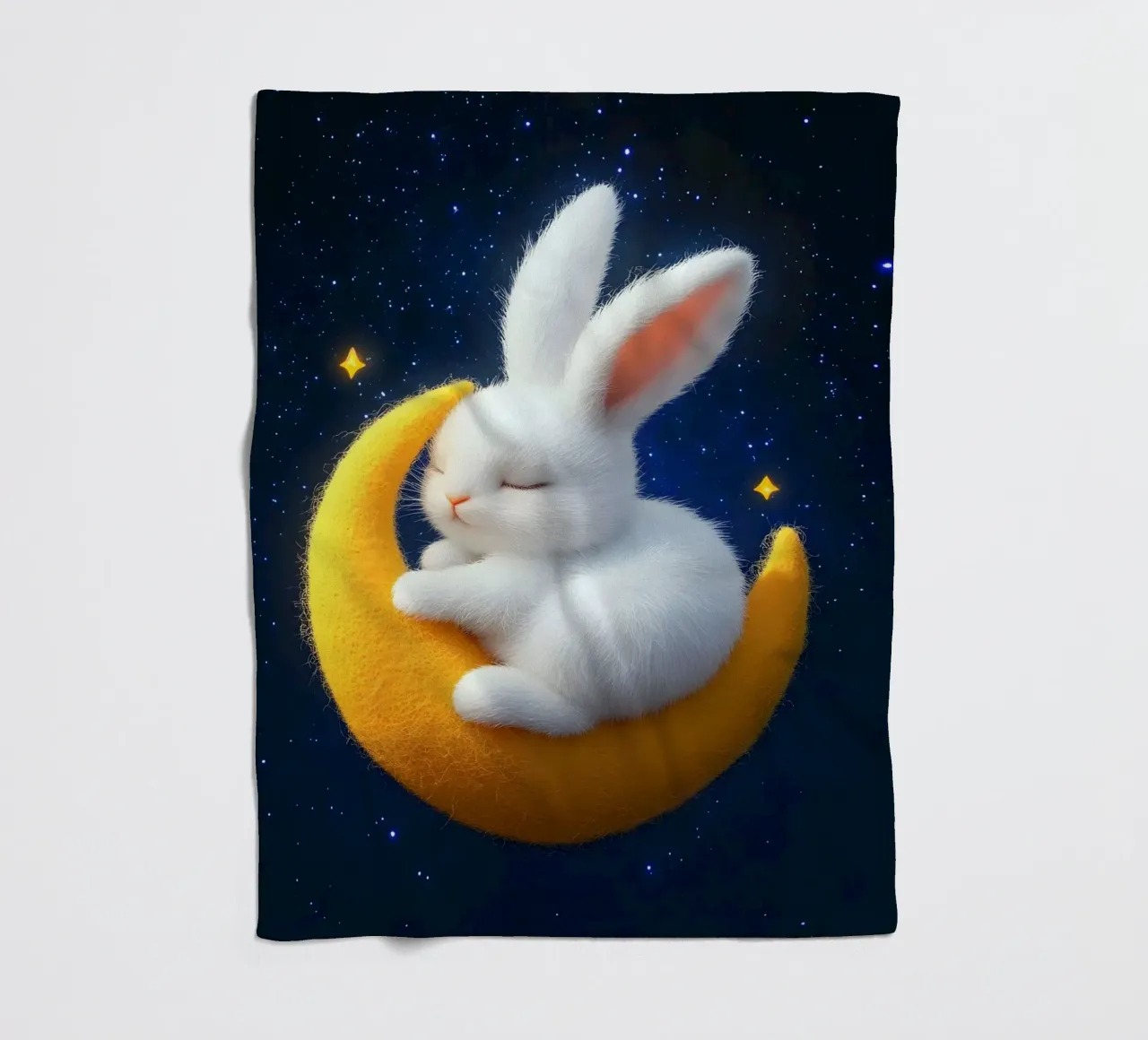 Chiaro di luna e coniglietti coperta in pile da M-Ulrich-Digital Art