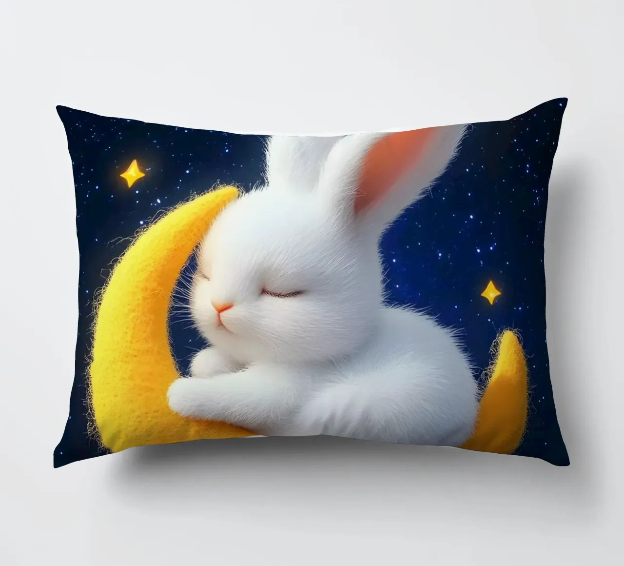 Chiaro di luna e coniglietti cuscino da M-Ulrich-Digital Art