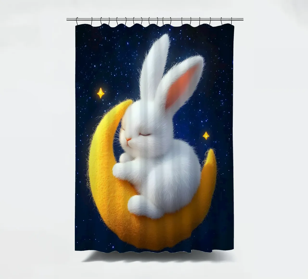 Chiaro di luna e coniglietti tenda da doccia da M-Ulrich-Digital Art
