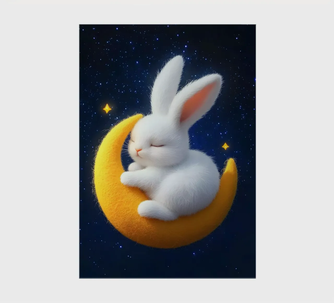 Clair de lune et lapins carnet de notes de M-Ulrich-Digital Art