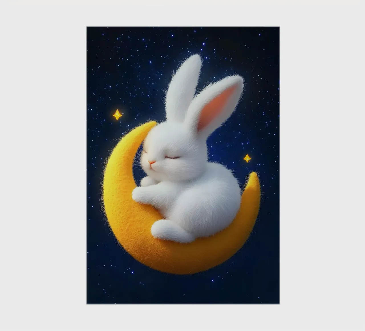 Clair de lune et lapins carnet de notes de M-Ulrich-Digital Art