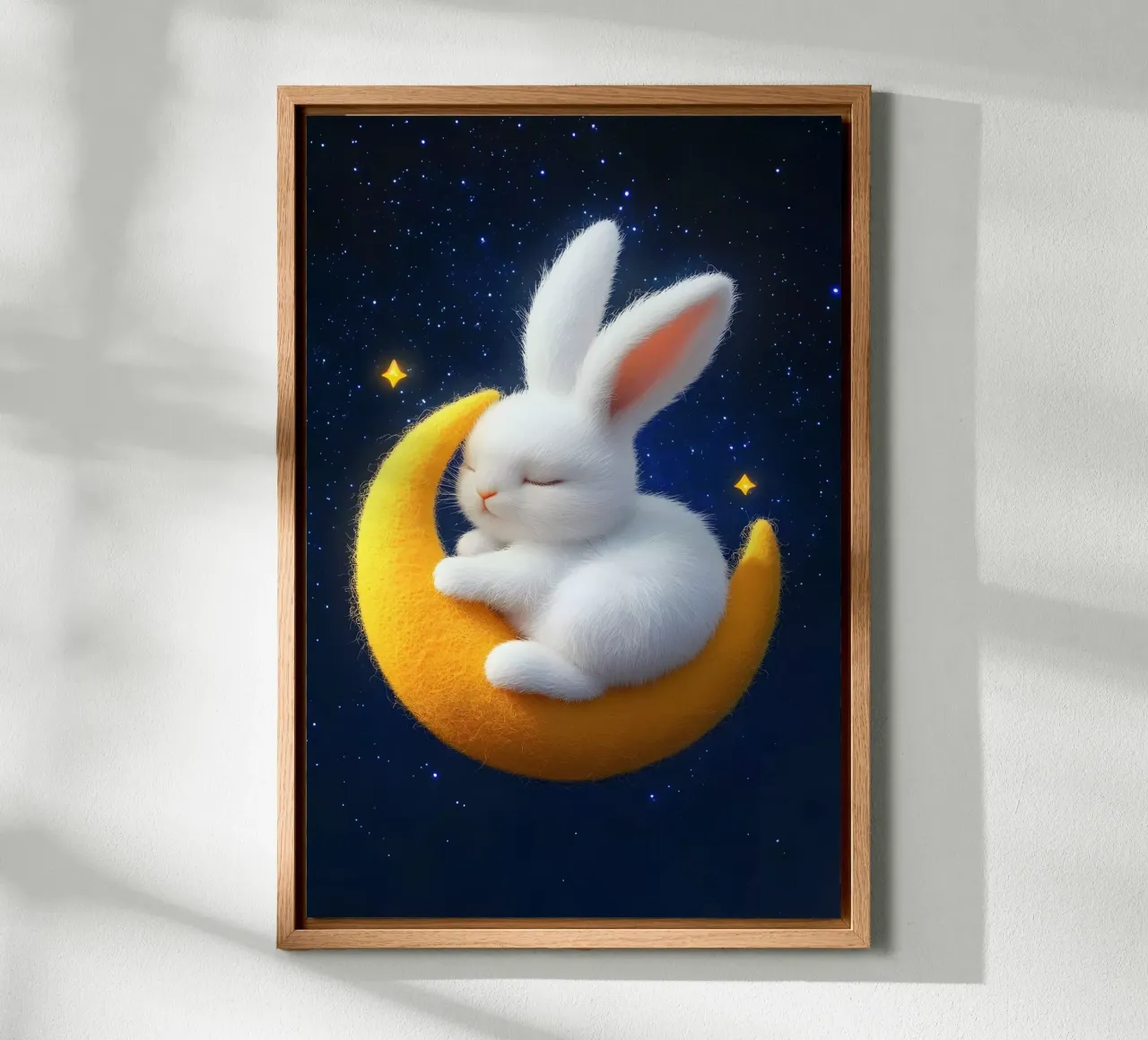 Chiaro di luna e coniglietti tela con Cornice a cassetta da M-Ulrich-Digital Art
