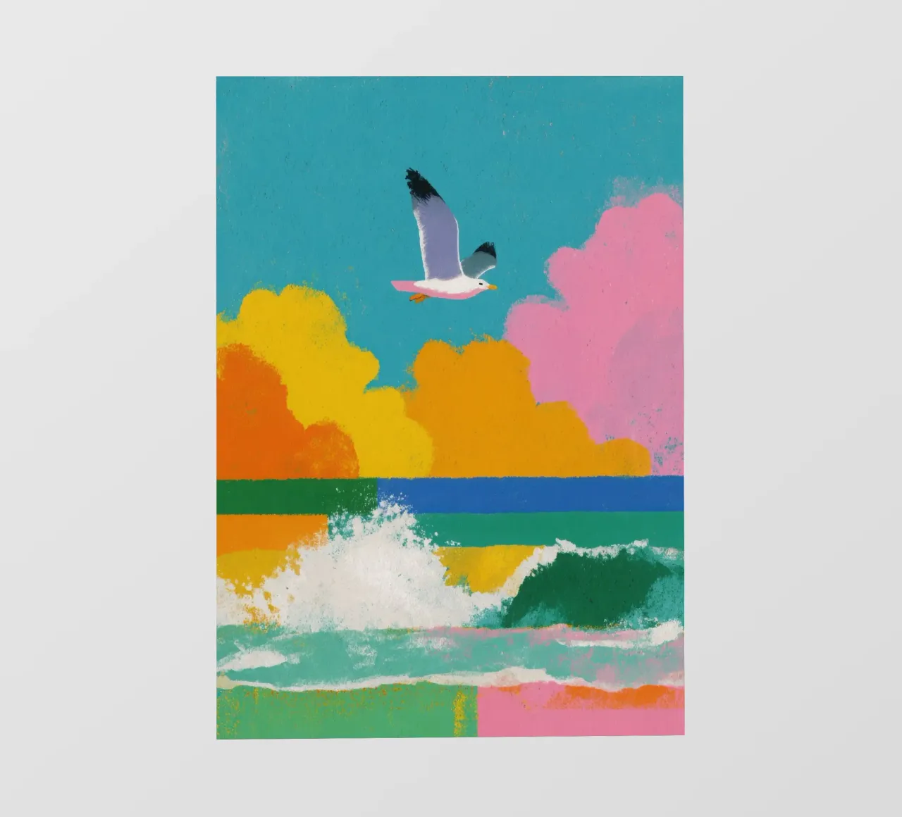 Gabbiano allegro sul mare telo in pvc da Nikis Art Studio