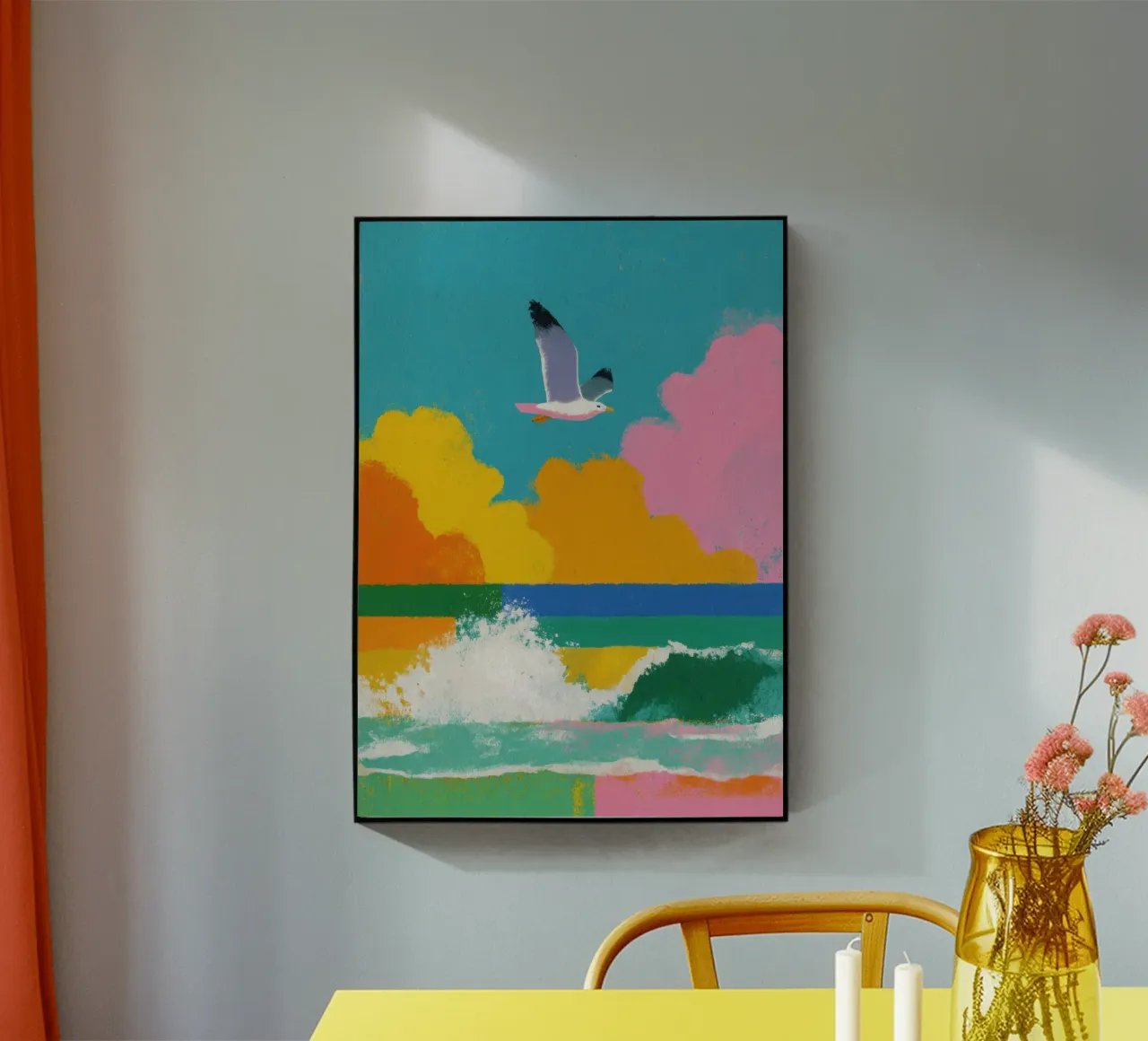 Gabbiano allegro sul mare plexiglass da Nikis Art Studio