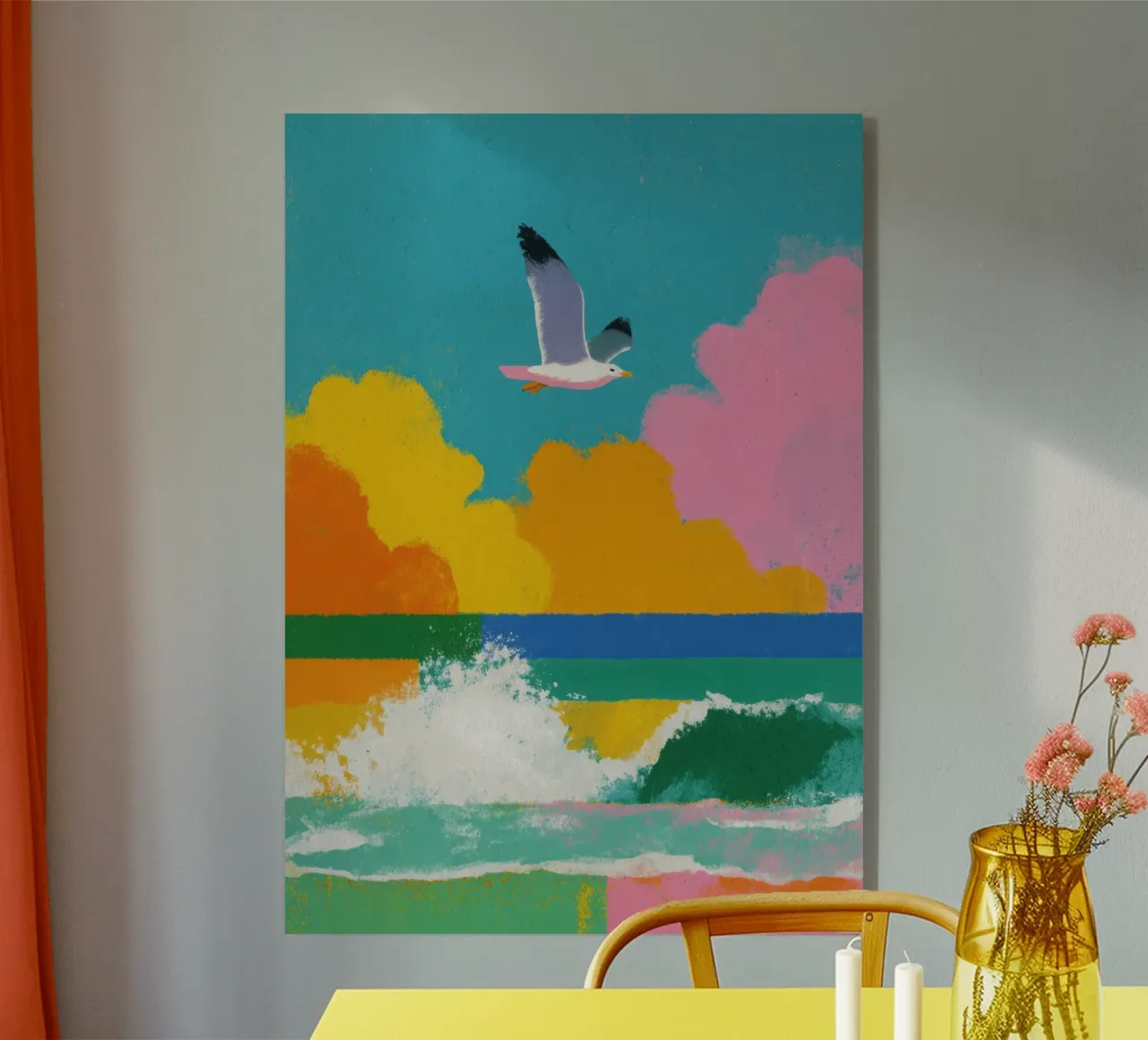 Gabbiano allegro sul mare plexiglass da Nikis Art Studio