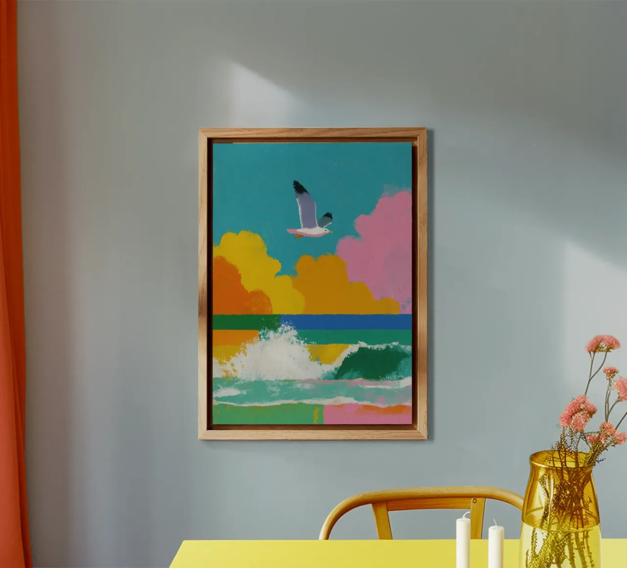 Gabbiano allegro sul mare pannello forex da Nikis Art Studio