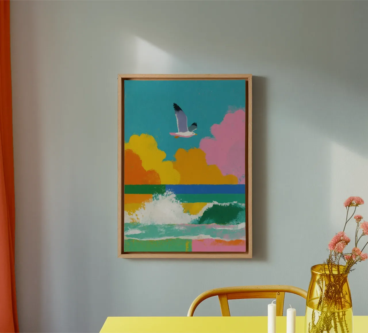 Gabbiano allegro sul mare tela da Nikis Art Studio