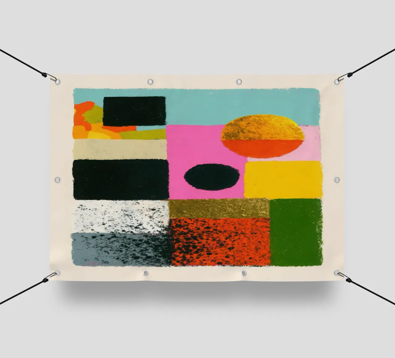 Composizione astratta con campi di colore telo in pvc da Nikis Art Studio