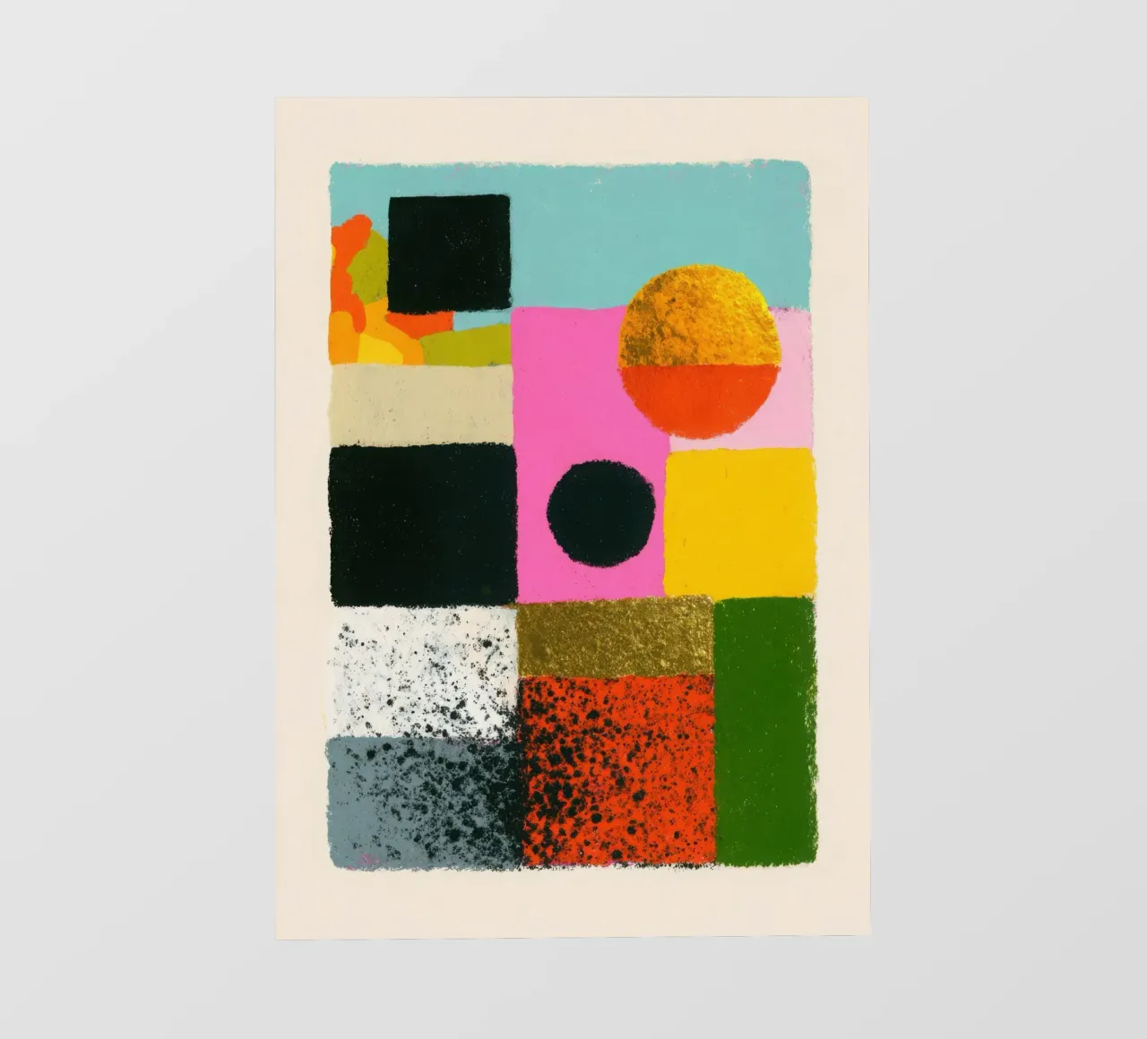 Composizione astratta con campi di colore telo in pvc da Nikis Art Studio