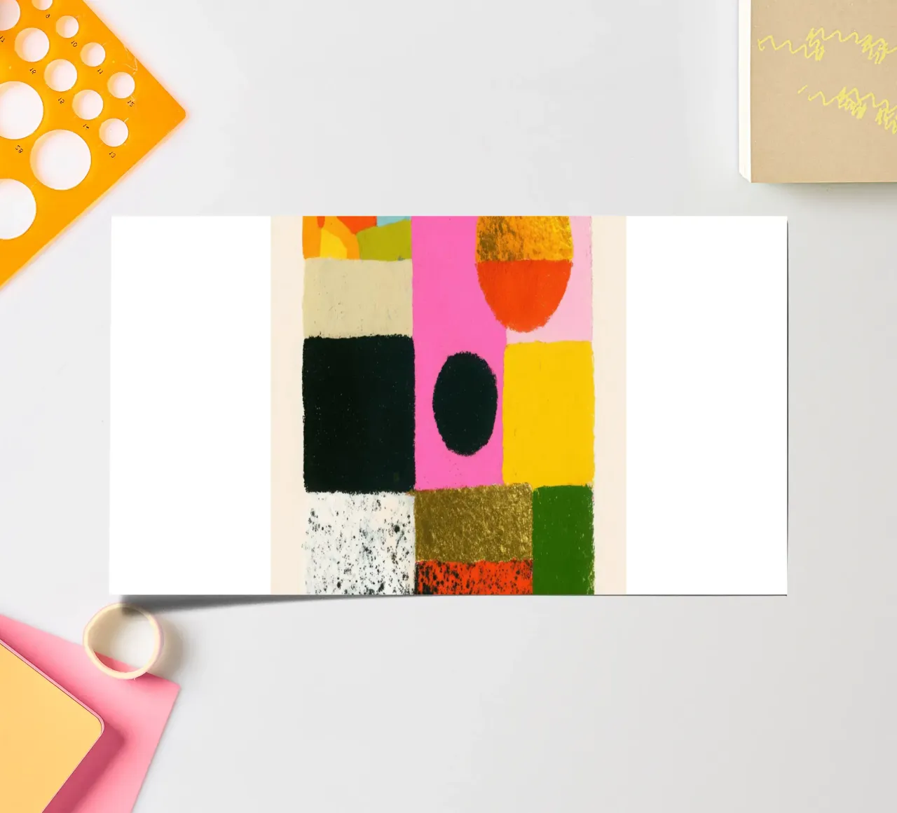 Abstract composition with colour fields sticker sheet by Nikis Art Studio