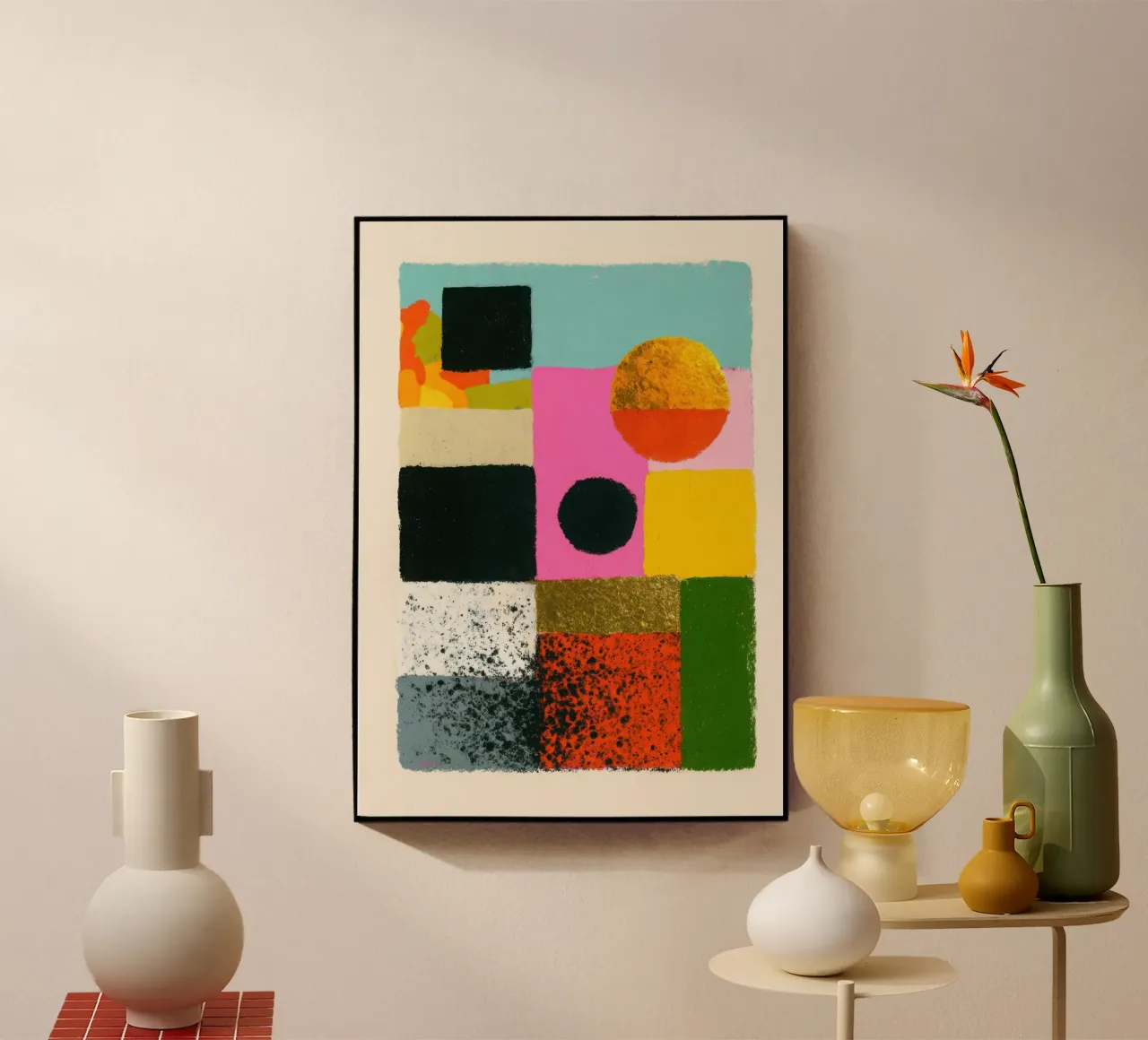 Composizione astratta con campi di colore plexiglass da Nikis Art Studio