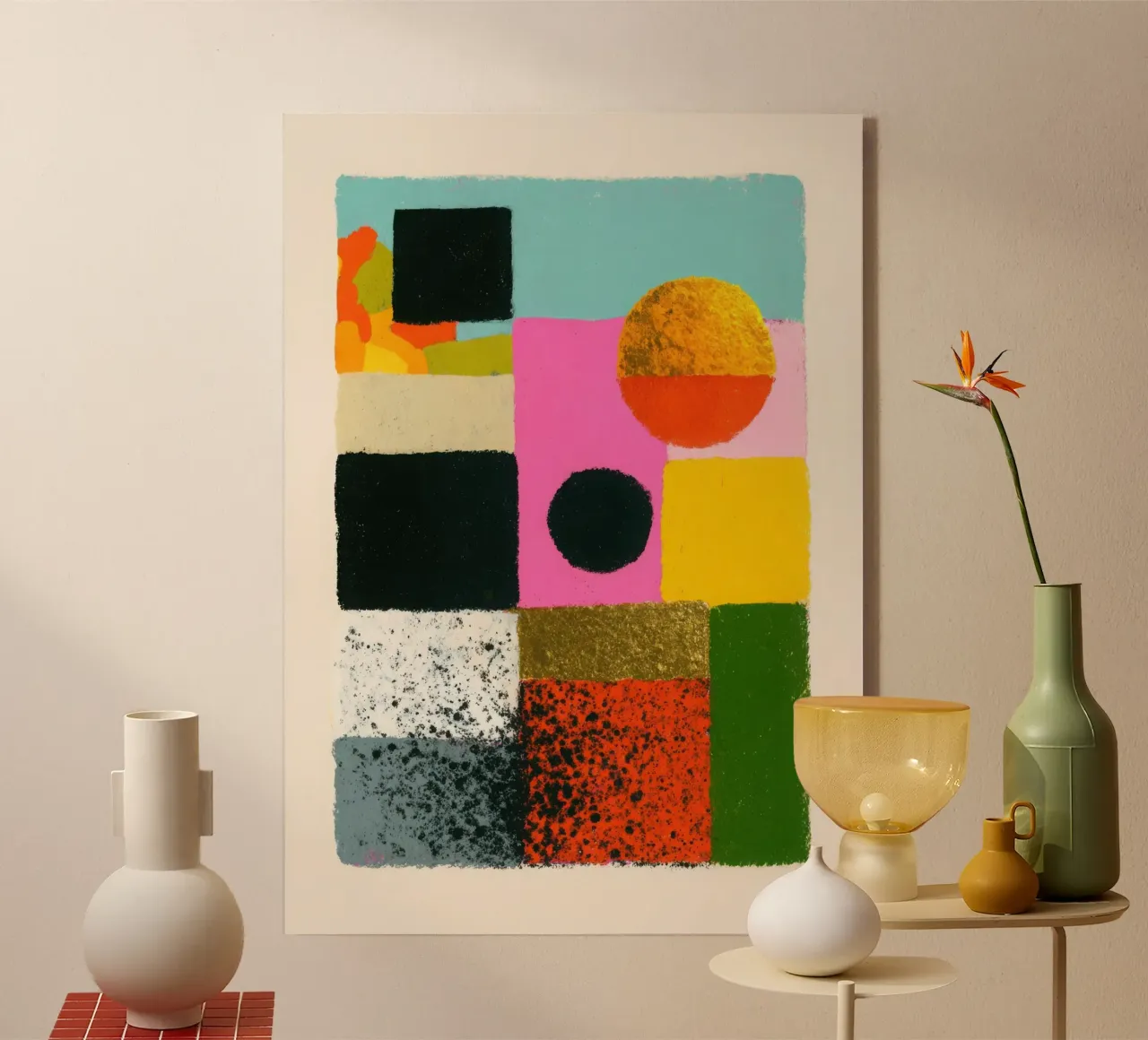 Composizione astratta con campi di colore plexiglass da Nikis Art Studio