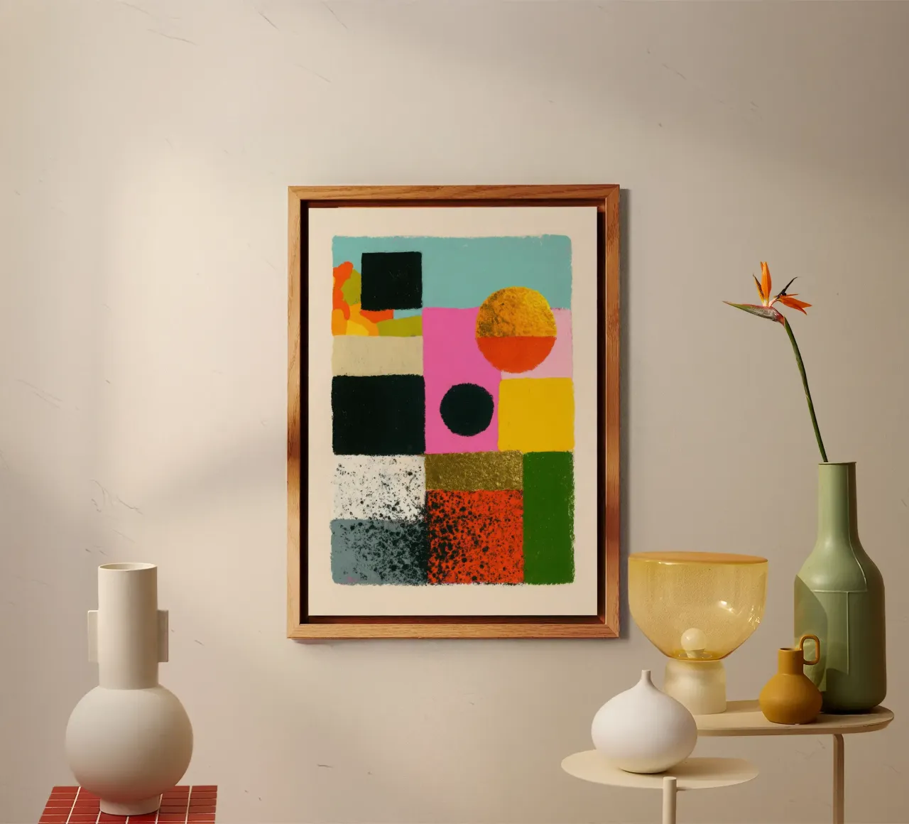 Composizione astratta con campi di colore alluminio dibond da Nikis Art Studio
