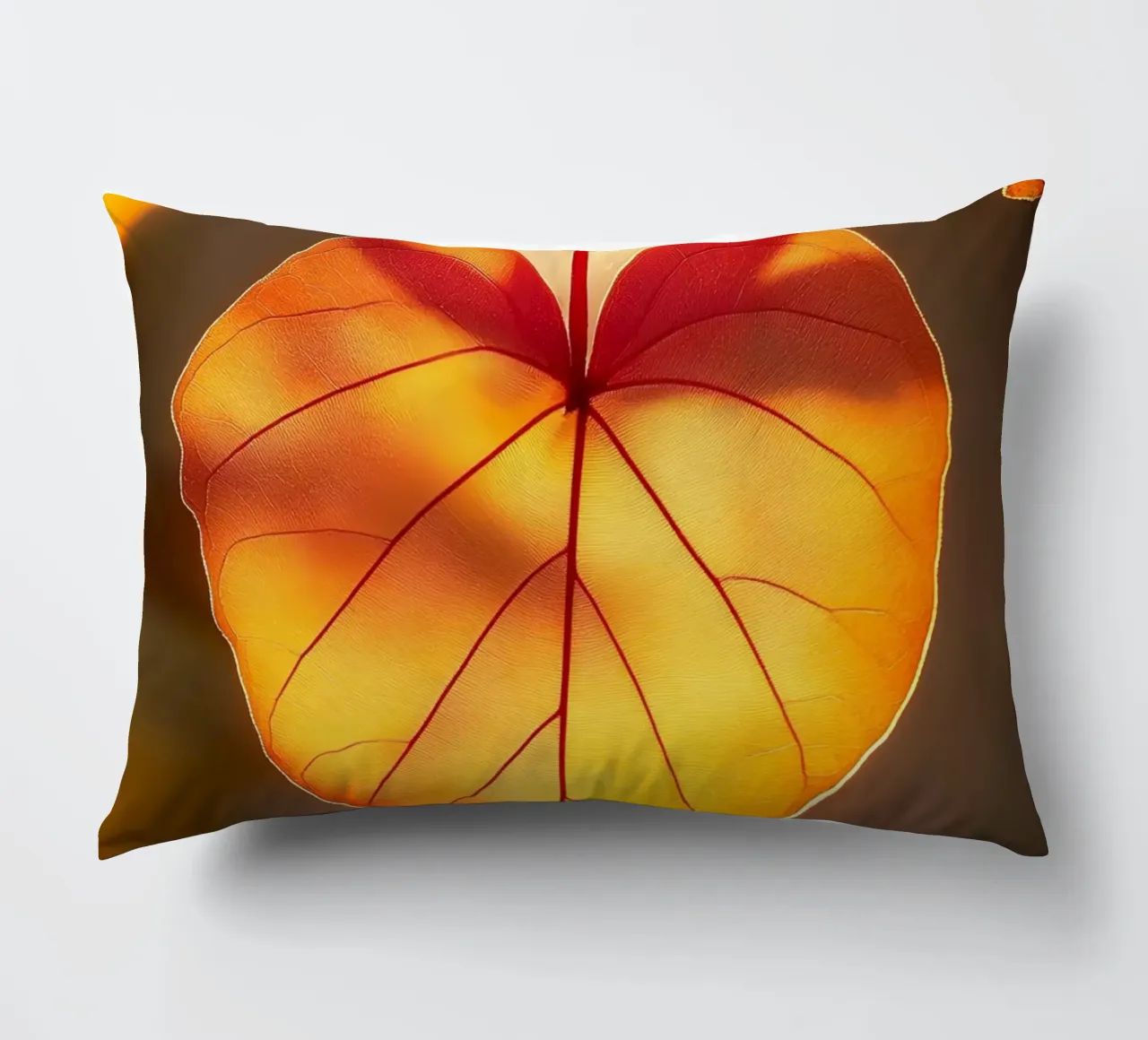 Foglia di cuore in autunno cuscino da M-Ulrich-Digital Art