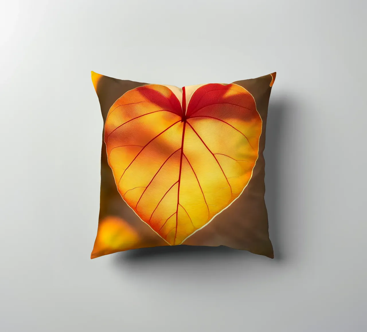 Foglia di cuore in autunno cuscino da M-Ulrich-Digital Art