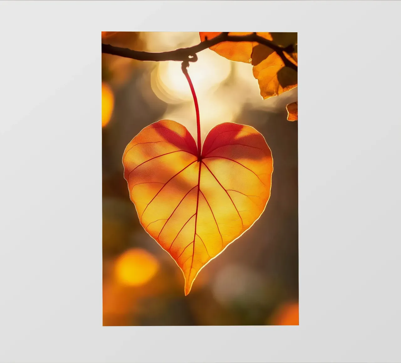 Foglia di cuore in autunno telo in pvc da M-Ulrich-Digital Art