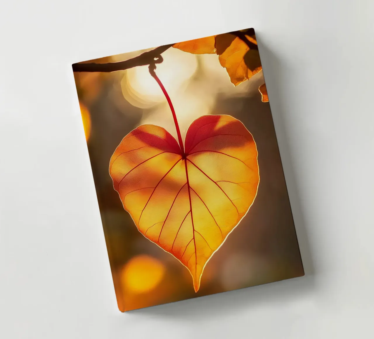Feuille de cœur en automne carnet de notes de M-Ulrich-Digital Art
