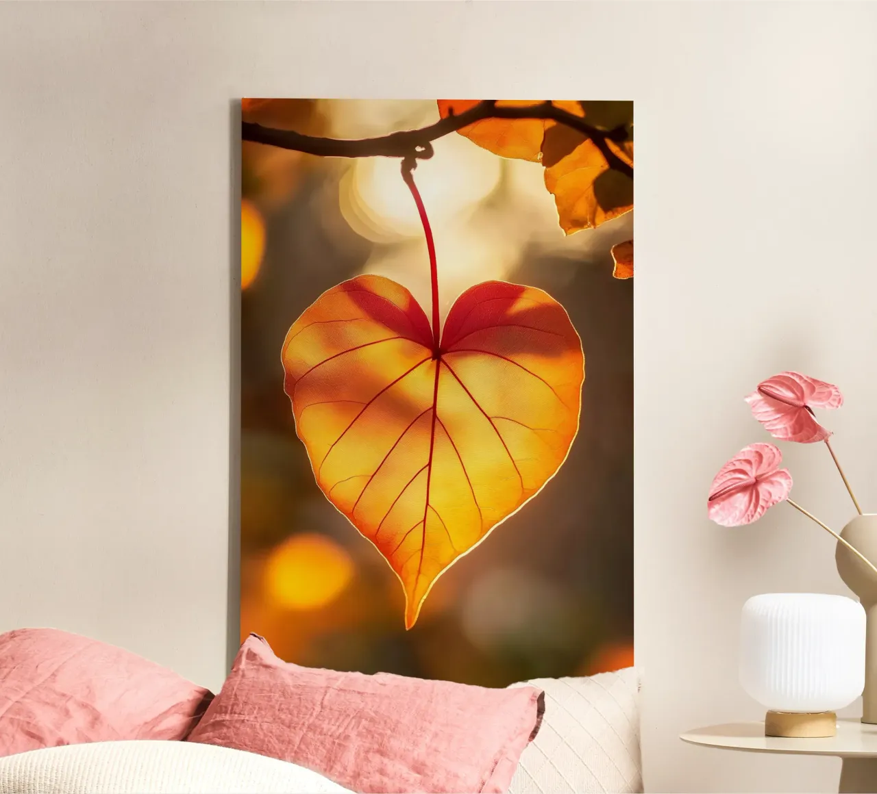 Hartblad in de herfst canvas met Baklijst van M-Ulrich-Digital Art