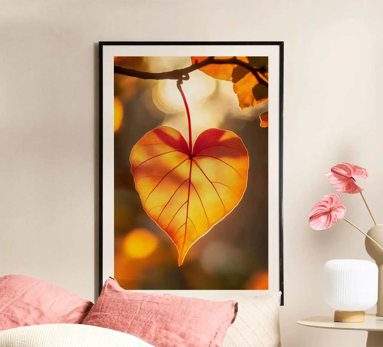 Foglia di cuore in autunno poster da M-Ulrich-Digital Art