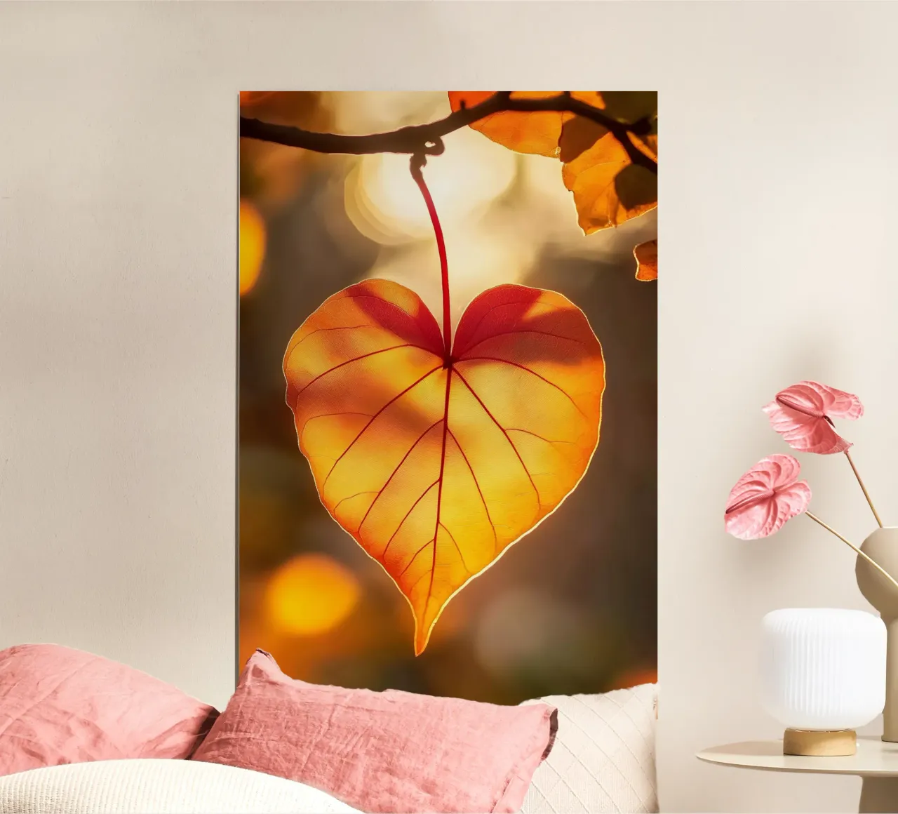 Foglia di cuore in autunno poster da M-Ulrich-Digital Art