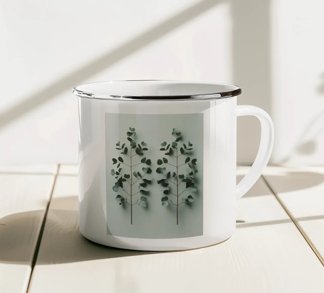 Coppia simmetrica tazza in smalto da Botanical Gallery