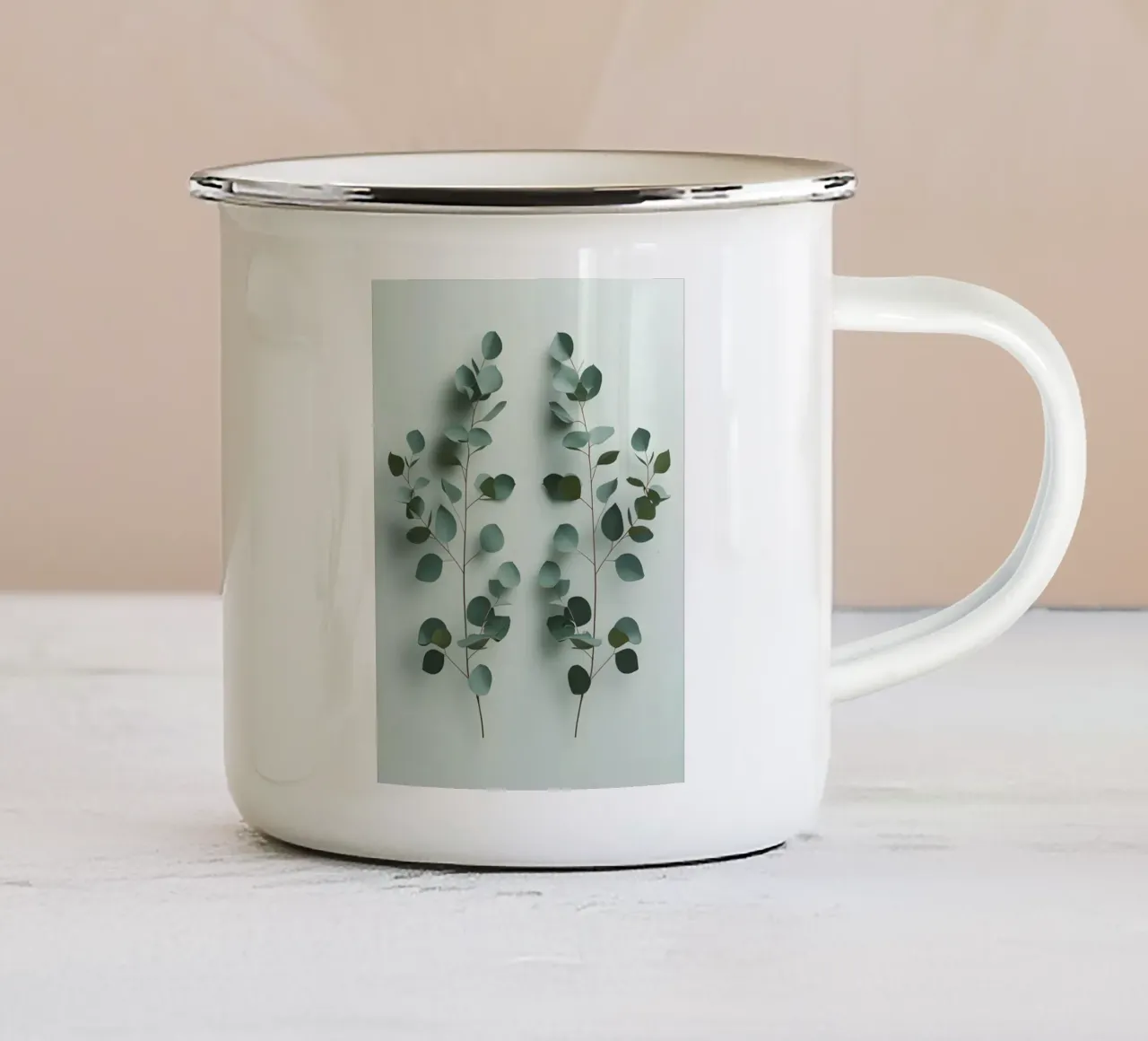 Coppia simmetrica tazza in smalto da Botanical Gallery