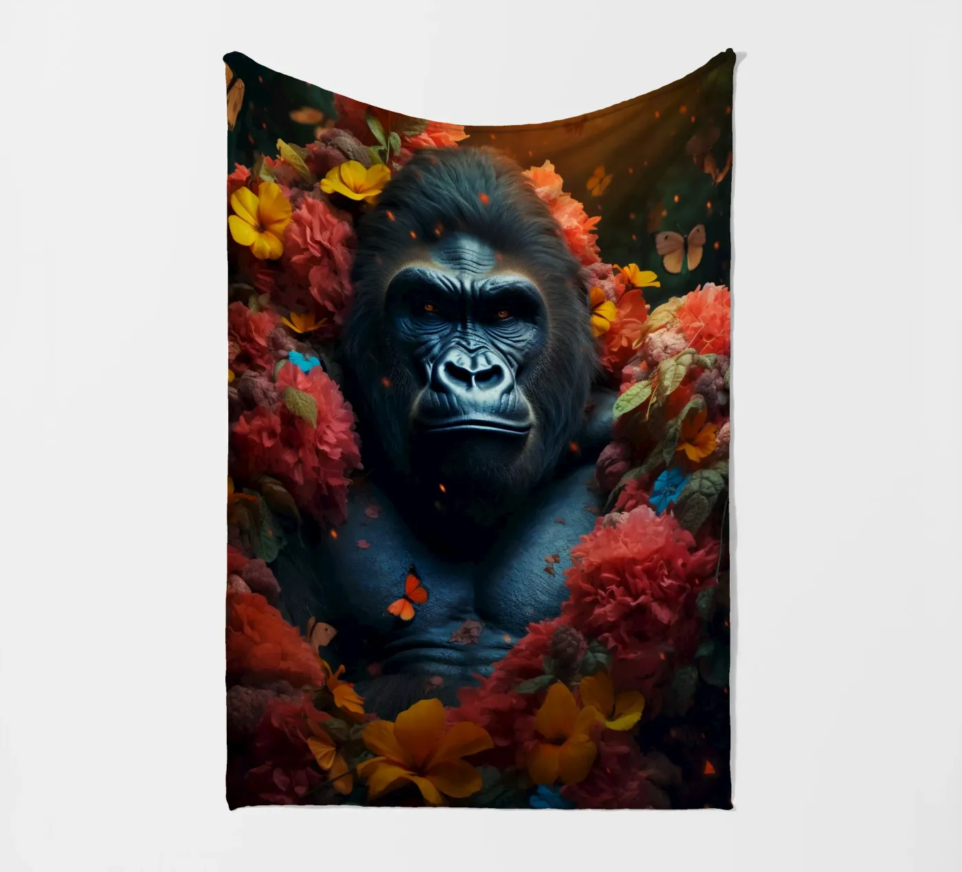 Gorilla-Blumen Fleecedecke von Mateo