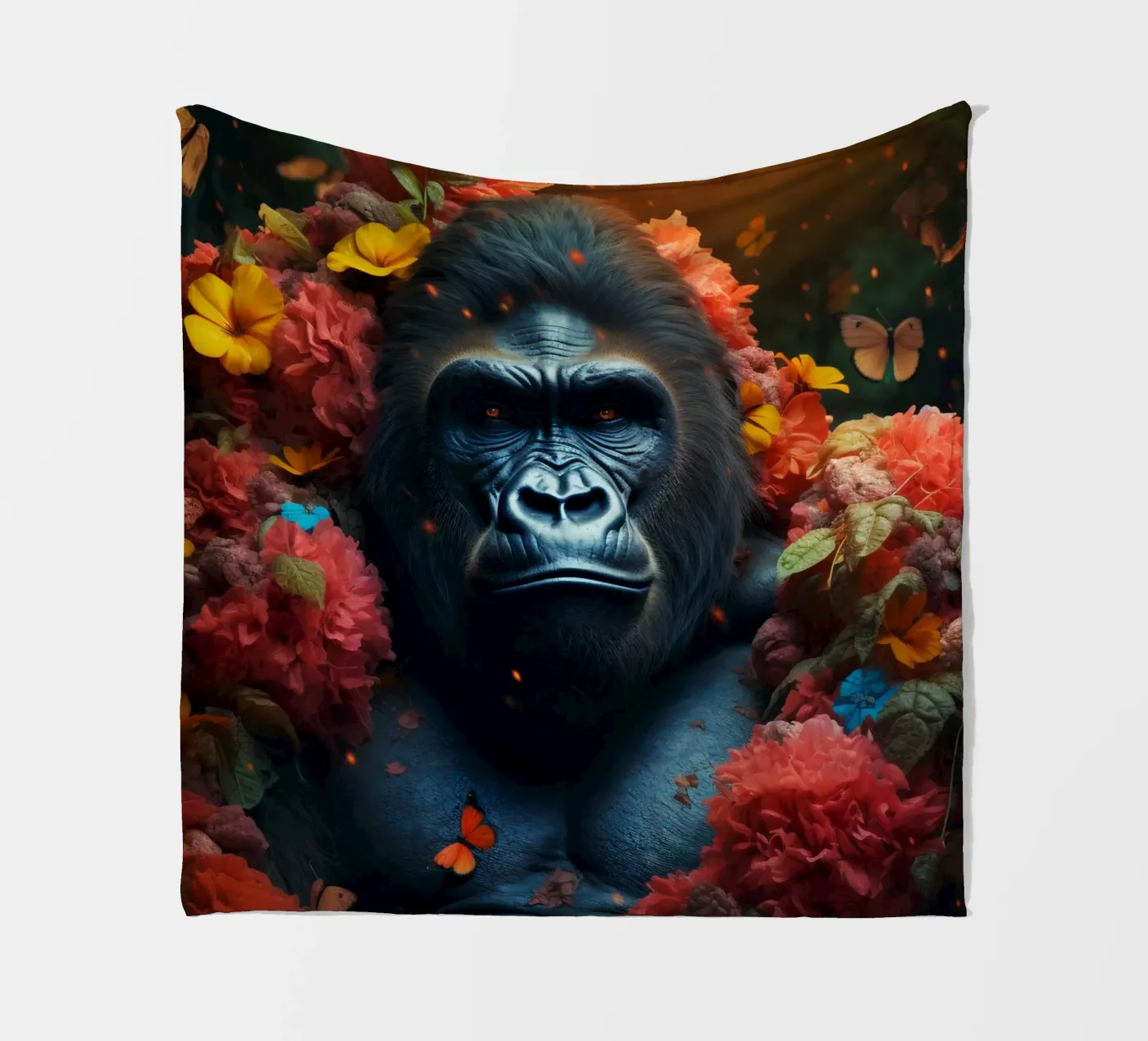 Gorilla-Blumen Fleecedecke von Mateo