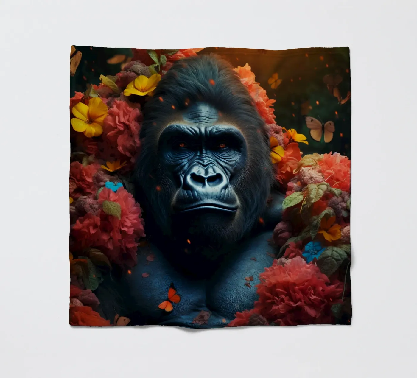 Gorilla-Blumen Fleecedecke von Mateo