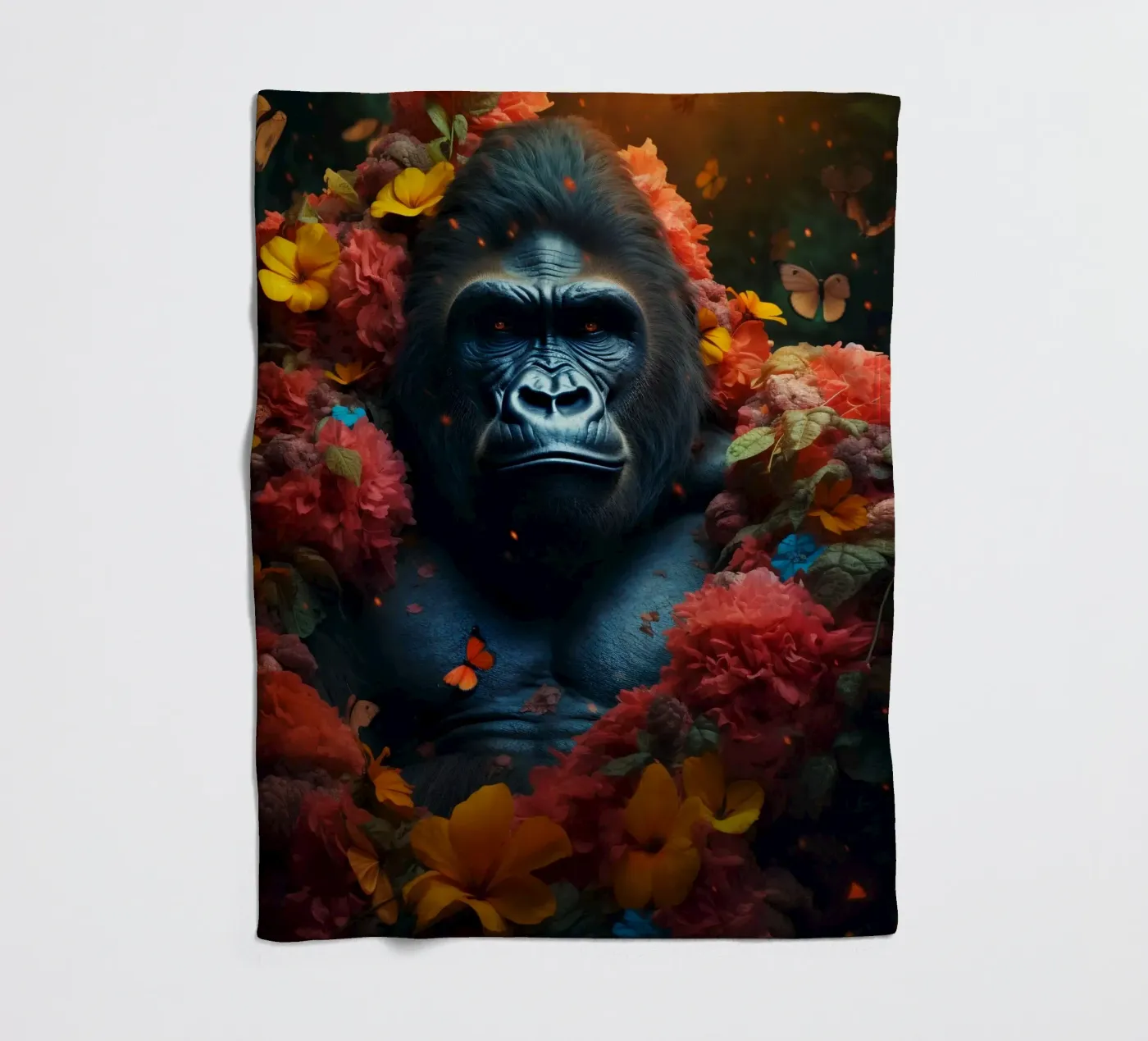 Gorilla-Blumen Fleecedecke von Mateo