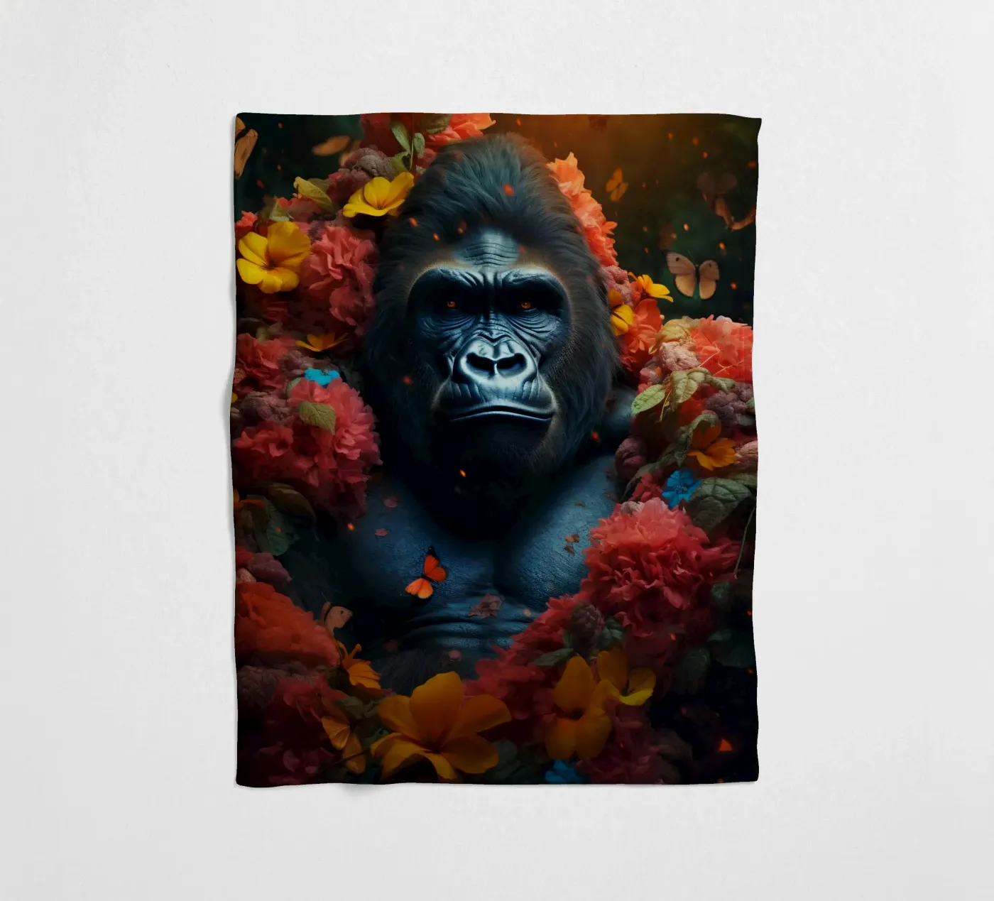 Gorilla-Blumen Fleecedecke von Mateo