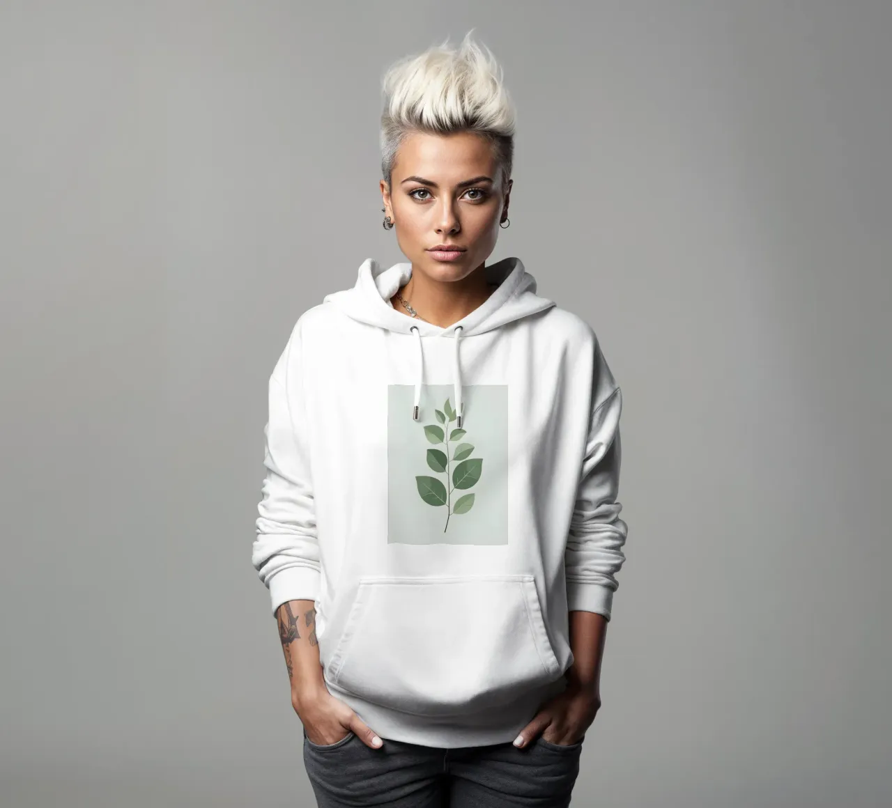 Singolo stelo minimalista felpa con cappuccio da Botanical Gallery