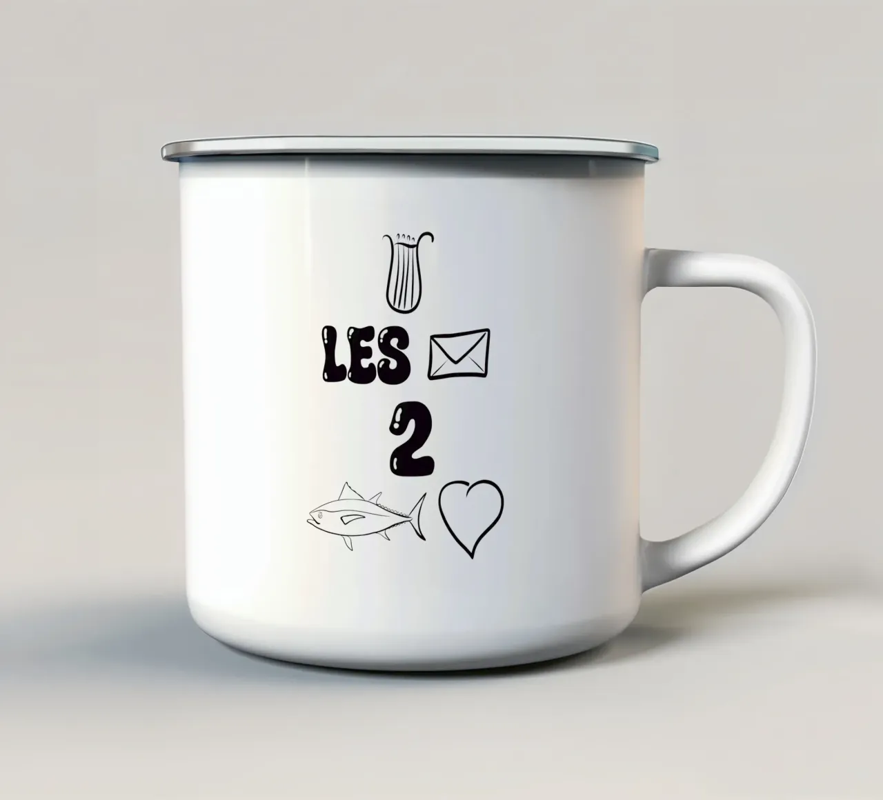 Leggete le lettere del vostro cuore tazza in smalto da RÉBUS REBUS