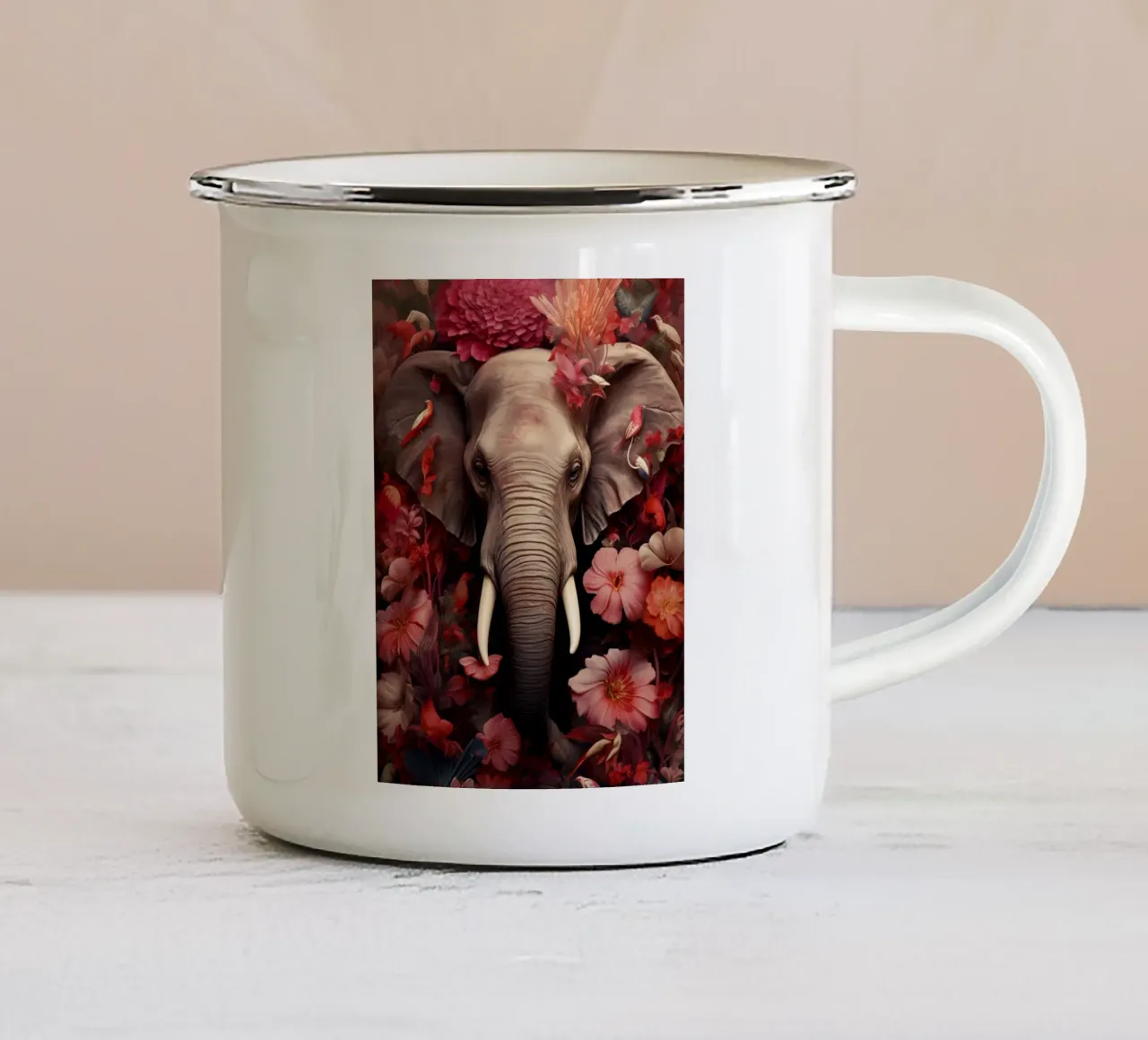 Fiori di elefante tazza in smalto da Mateo