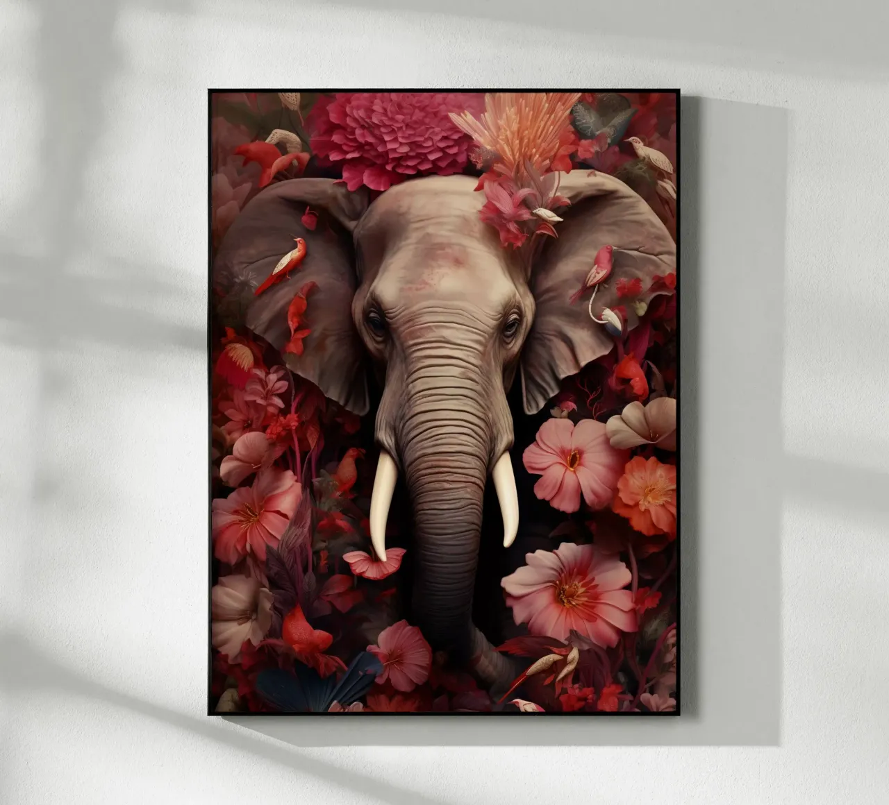 Elephant Flowers acrylic glass by Mateo