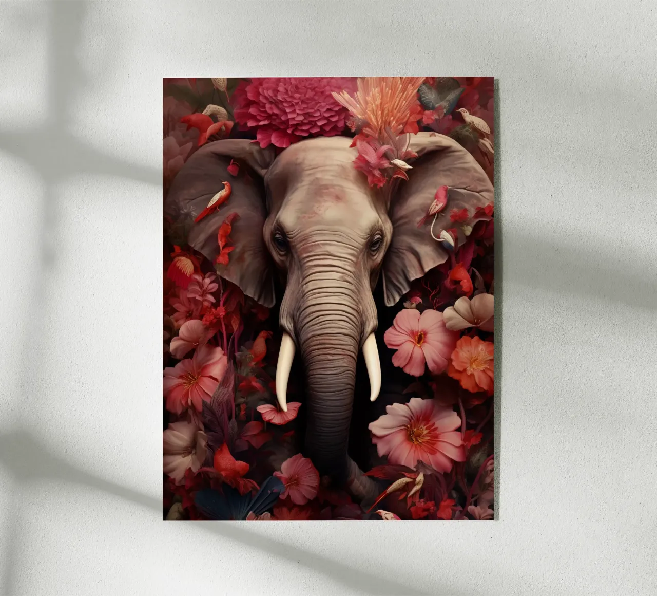 Elephant Flowers acrylic glass by Mateo