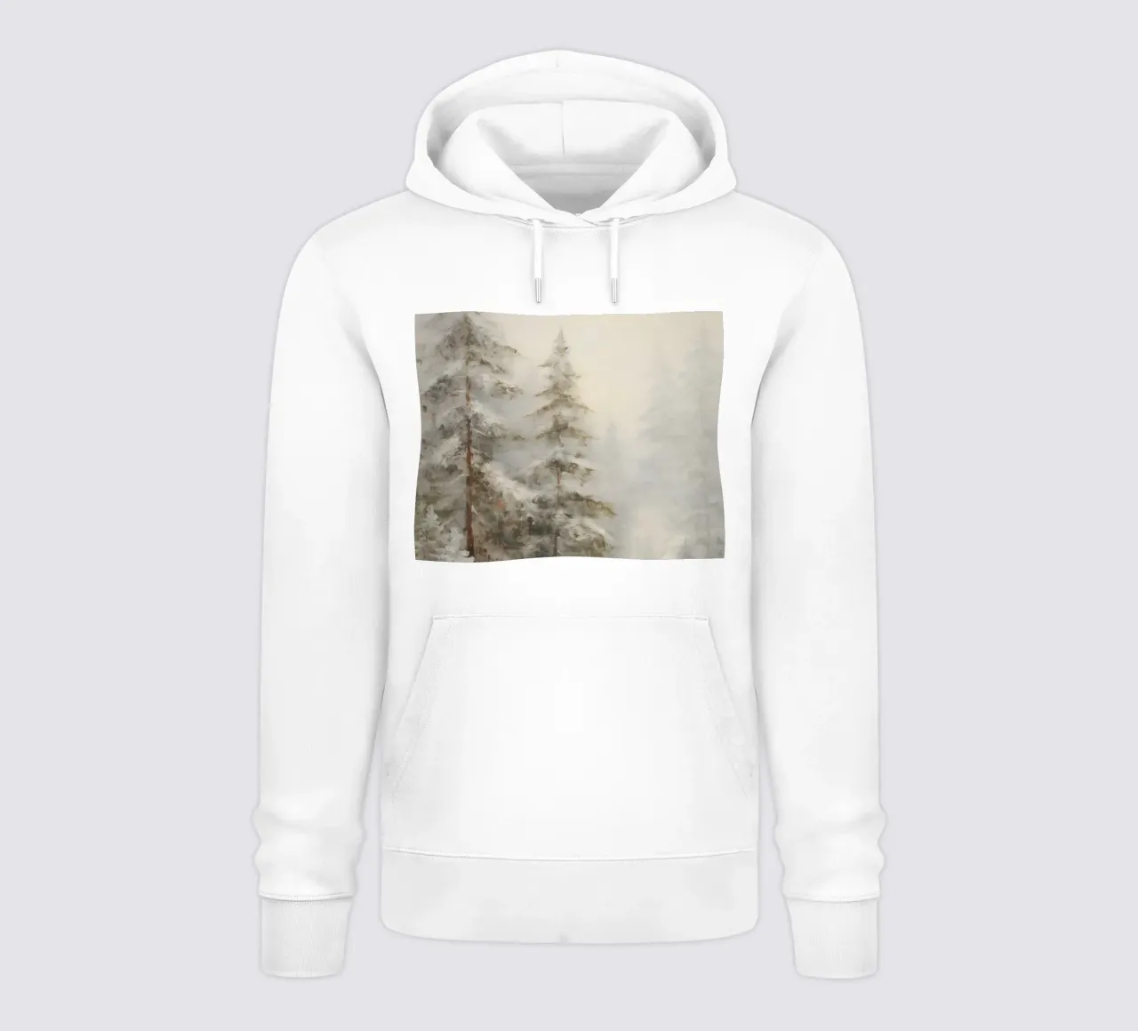 Foresta invernale - Abeti innevati nella nebbia felpa con cappuccio da Studio Vibe