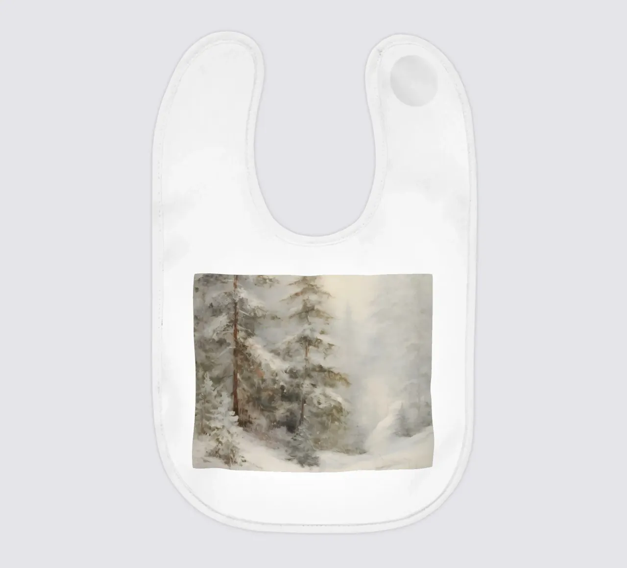 Foresta invernale - Abeti innevati nella nebbia bavaglino da Studio Vibe
