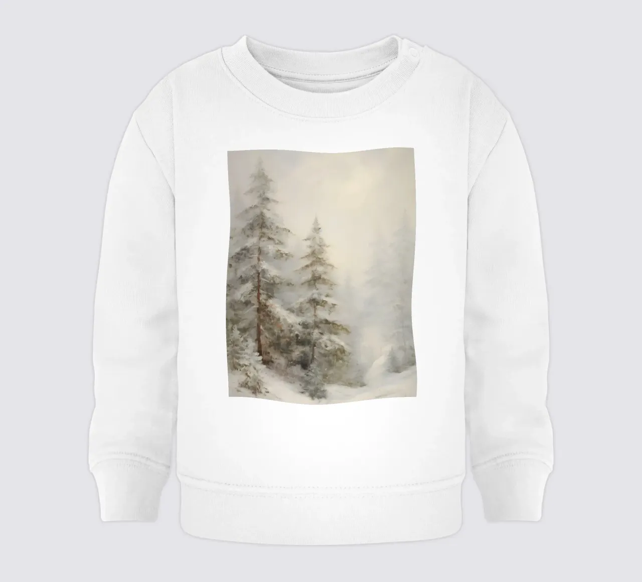 Foresta invernale - Abeti innevati nella nebbia felpa neonato da Studio Vibe