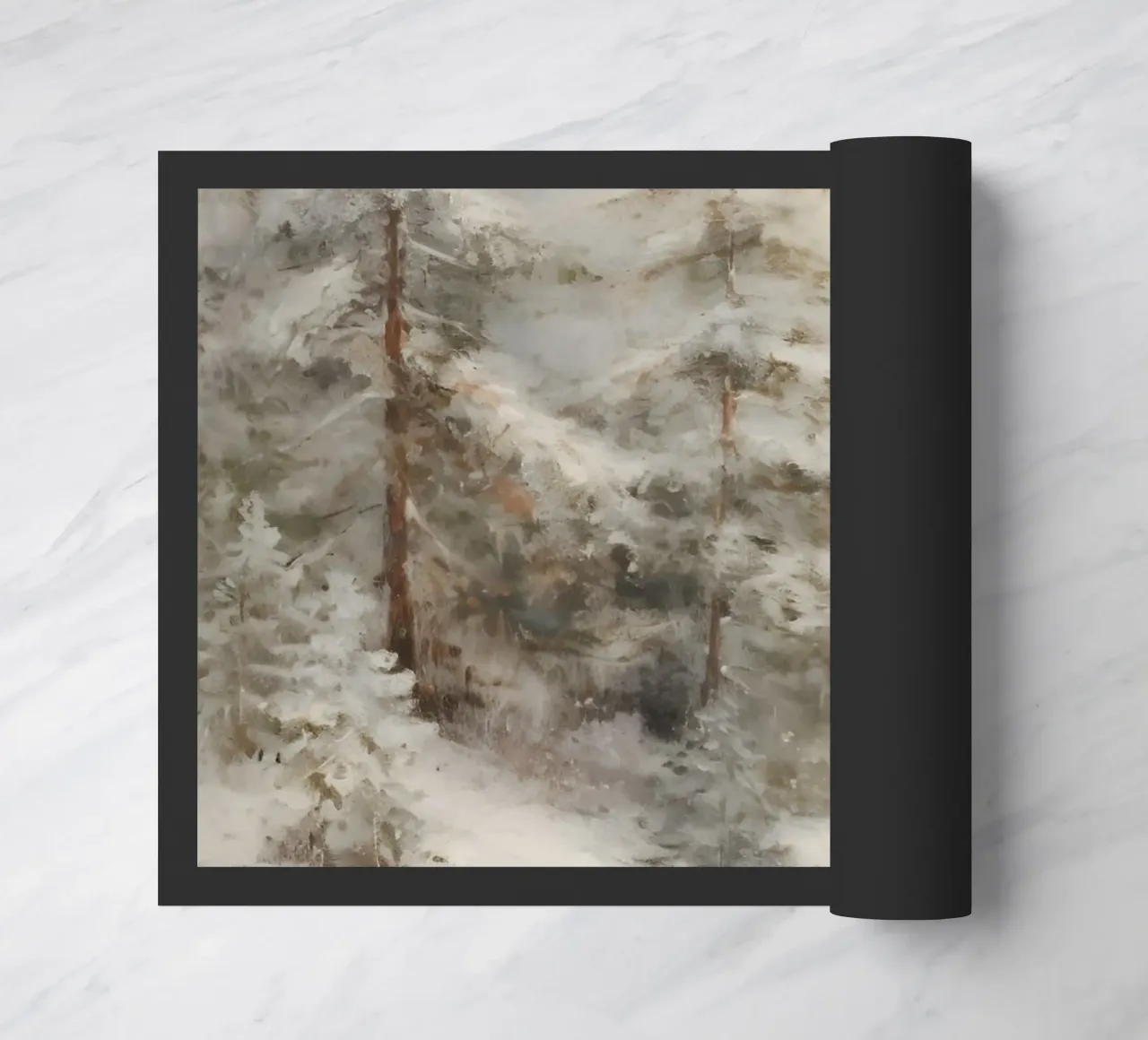 Foresta invernale - Abeti innevati nella nebbia zerbino da Studio Vibe